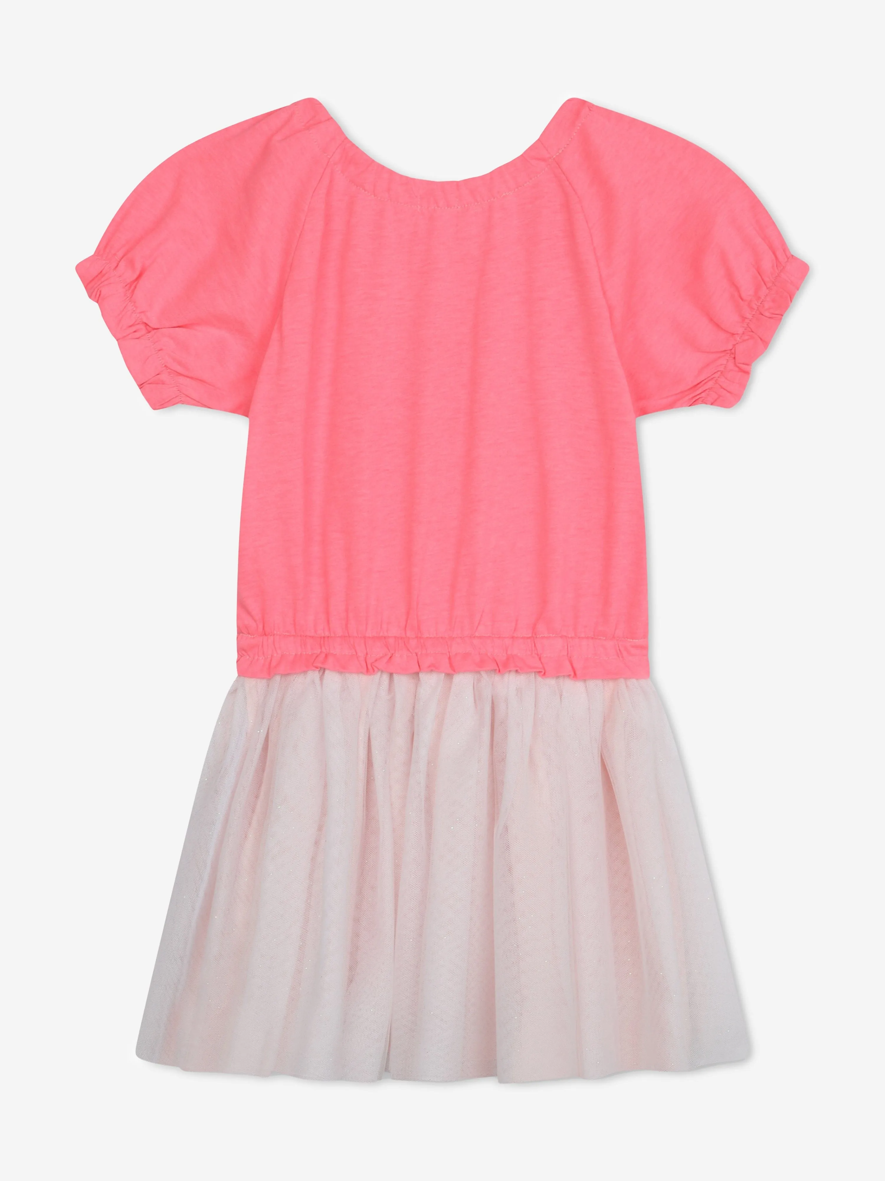 Billieblush Mädchen Jersey und Tüll Kleid in Rosa