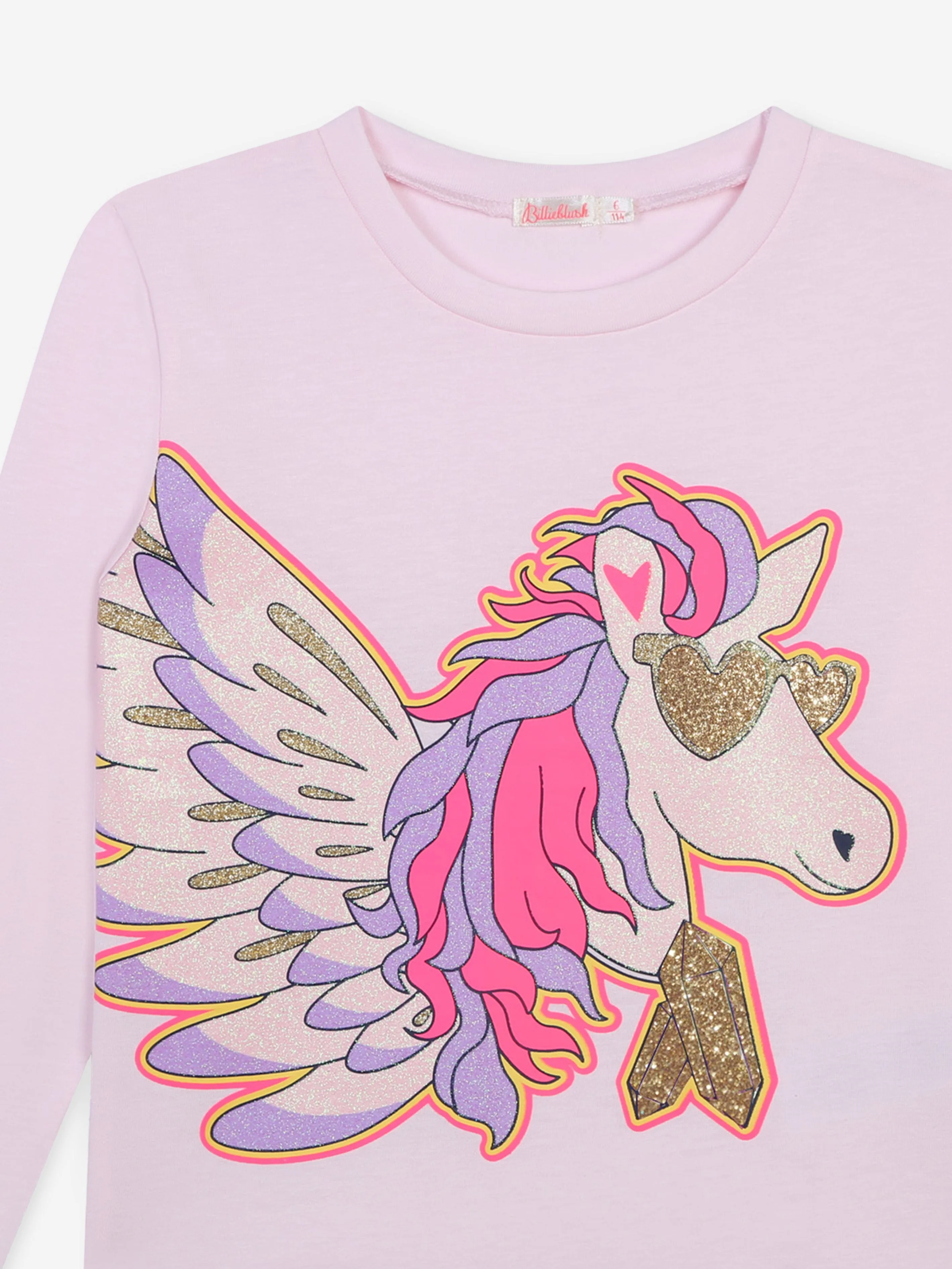 Billieblush Mädchen Langarm Pegasus T-Shirt in Pink