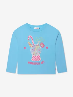 Billieblush Mädchen Langarm T-Shirt in Blau
