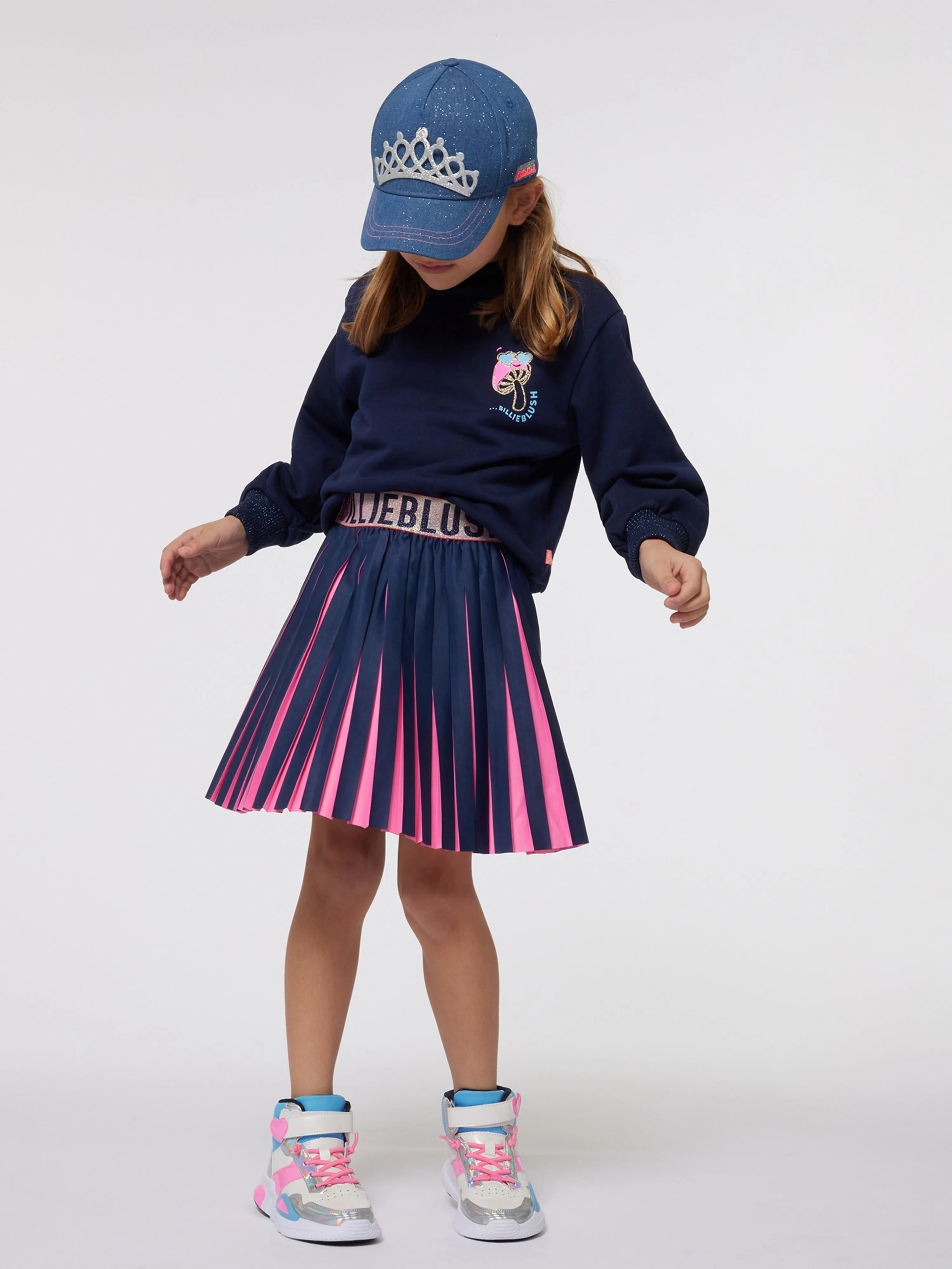 Billieblush Mädchen Plisseerock in Marineblau