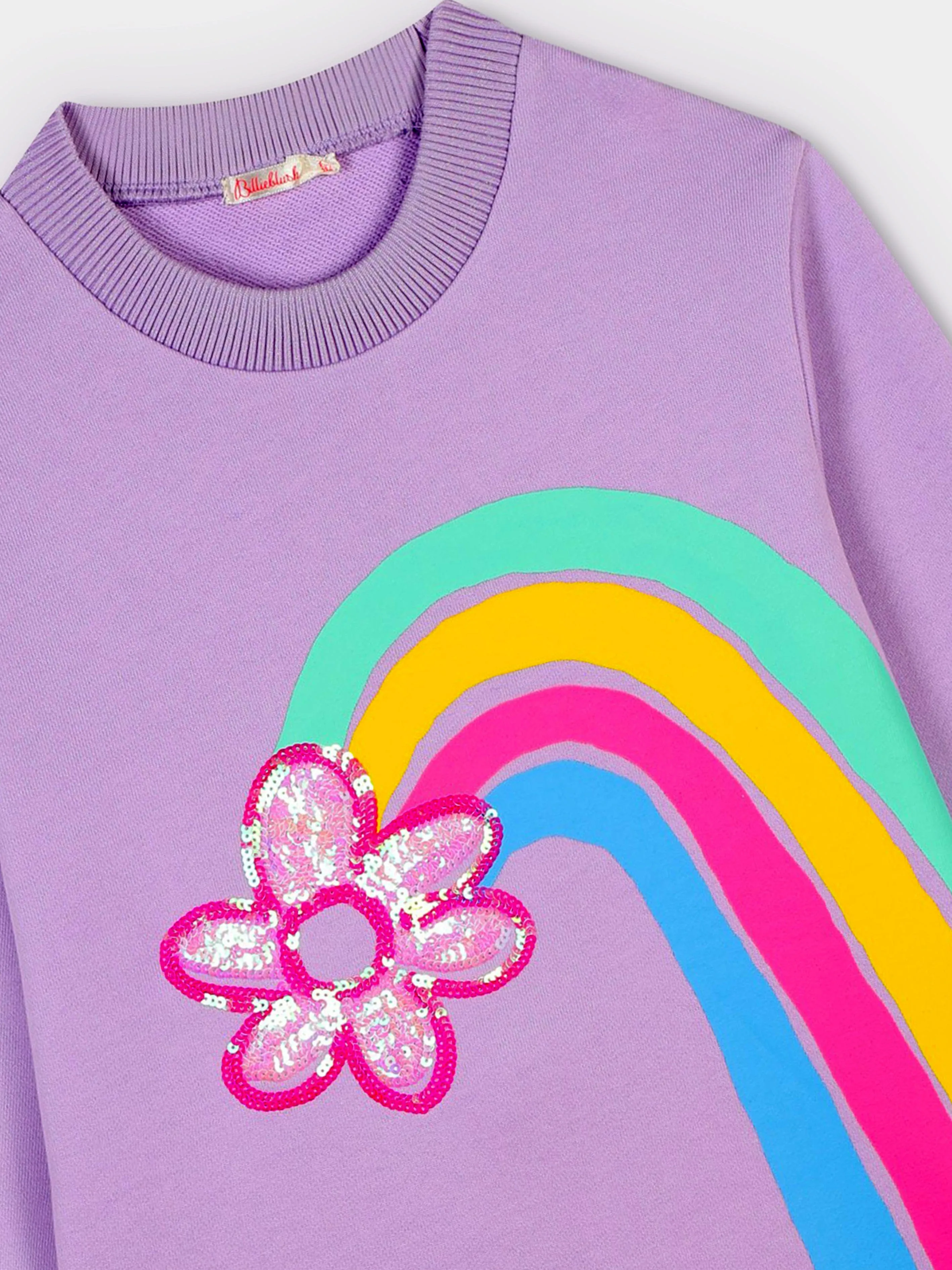 Billieblush Mädchen Regenbogen Blumen Strickkleid in Lila