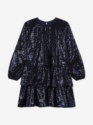 Billieblush Mädchen Glitzerfestkleid in Blau