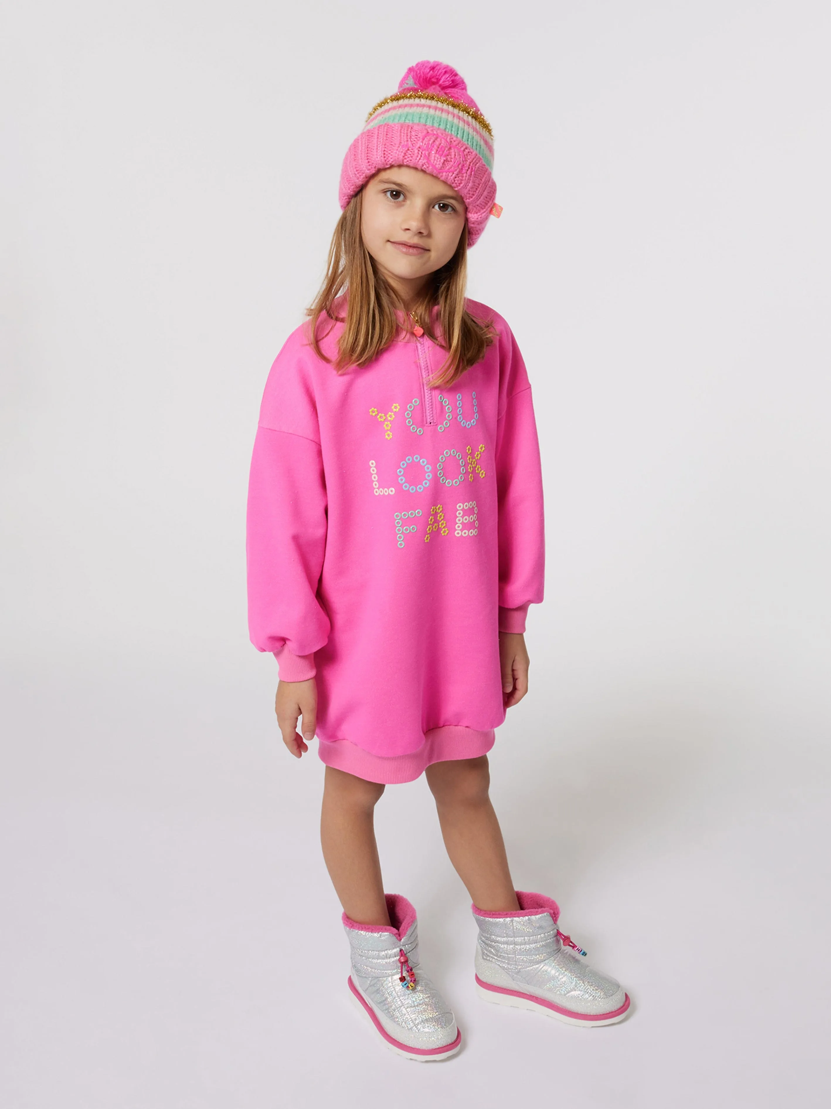 Billieblush Mädchen Strickkleid in Rosa