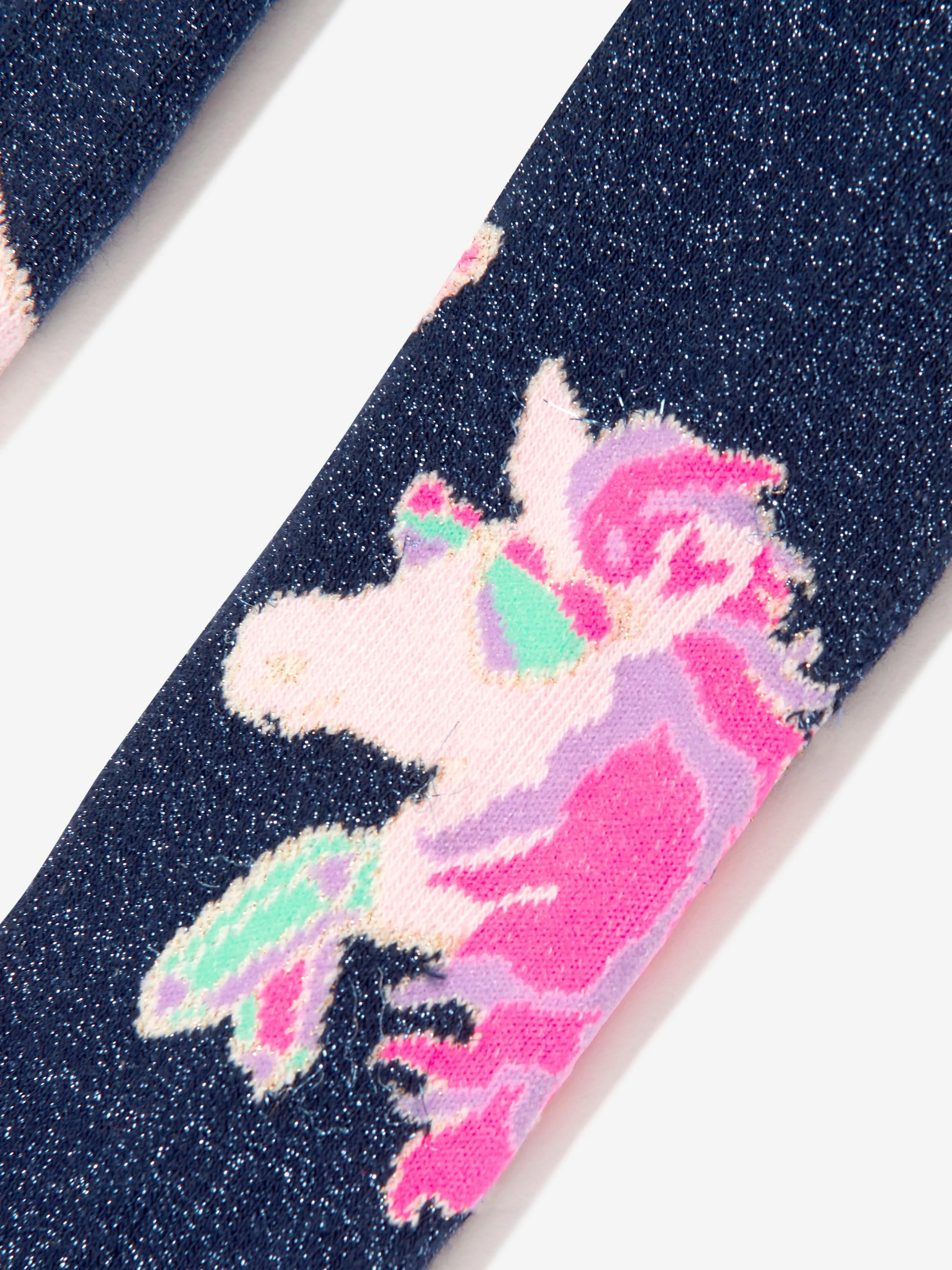 Billieblush Mädchen Einhorn Strumpfhose in Marineblau