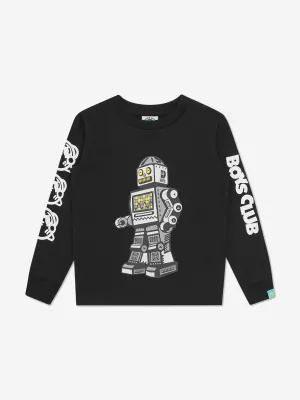 Billionaire Boys Club Kids Robotergang Langarm T-Shirt in Schwarz