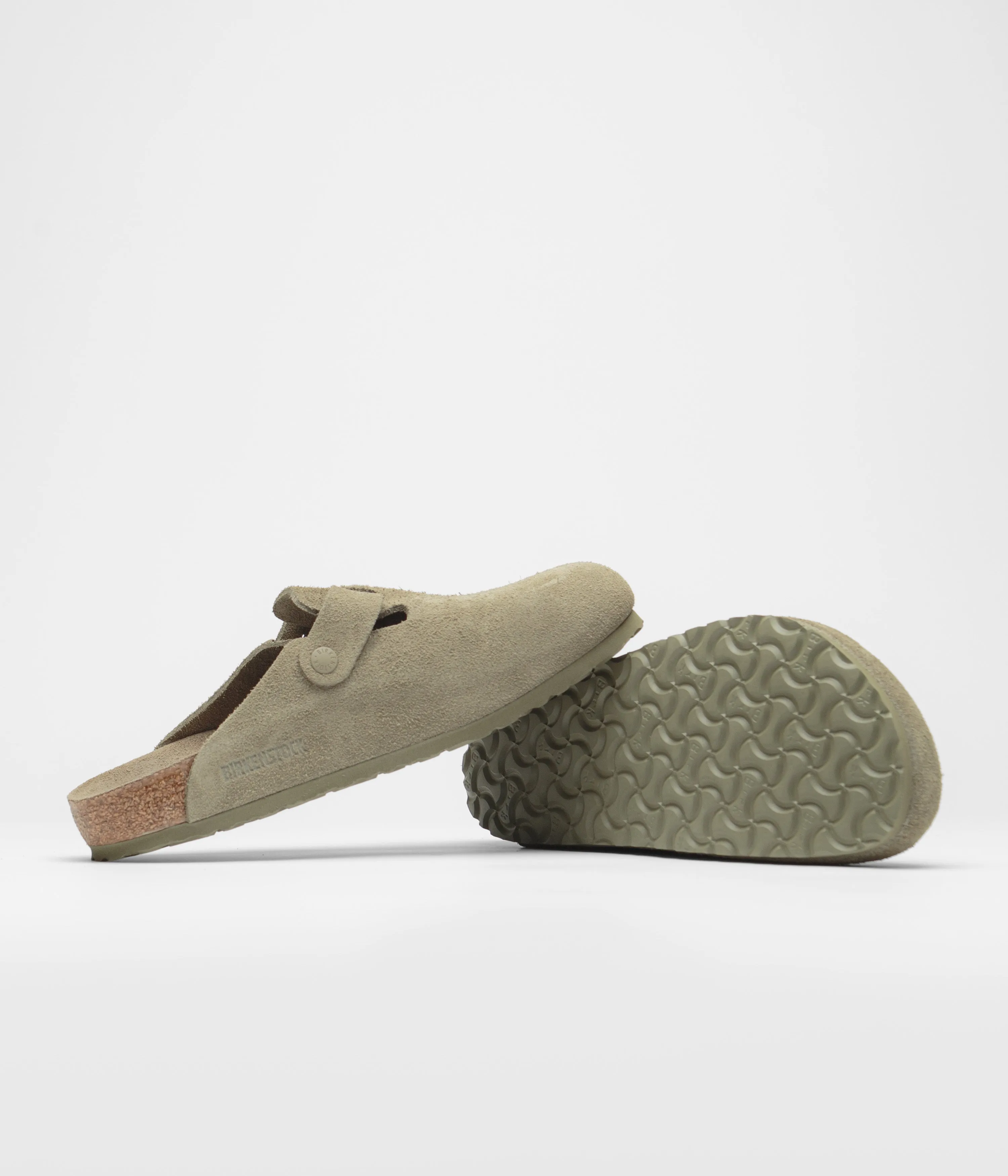 Birkenstock Boston BS Sandalen - Verblasstes Khaki Birkenstock Schuhe