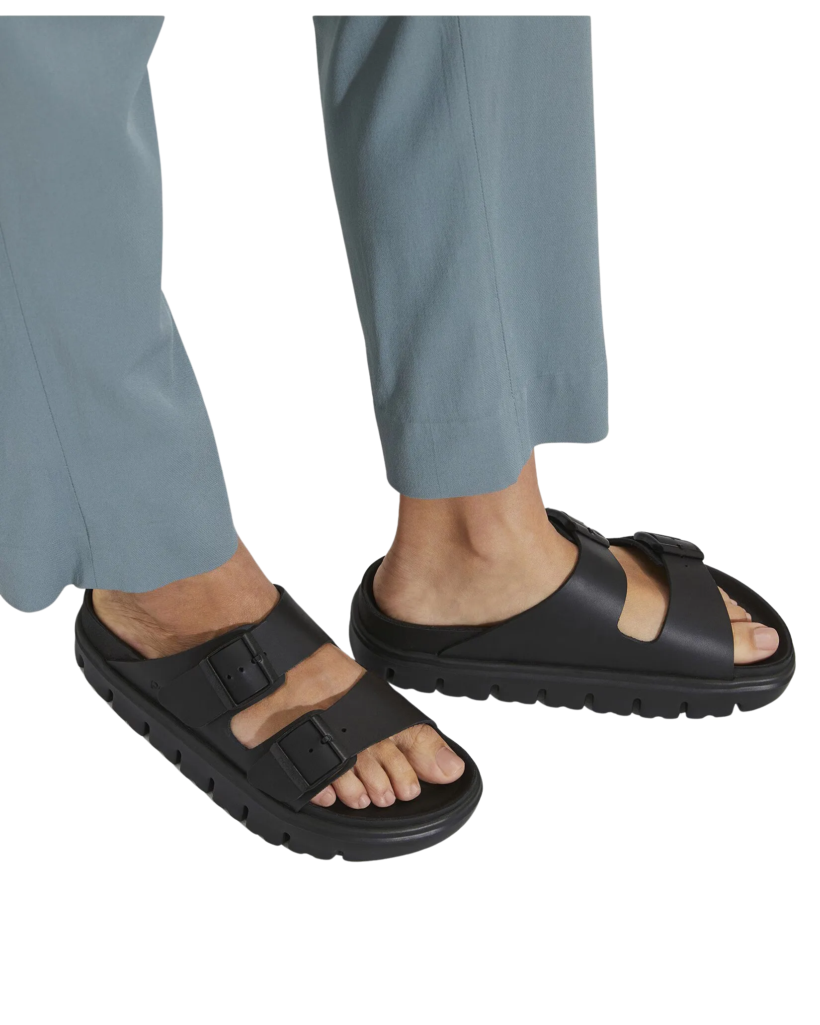 Birkenstock Schuhe Papillio Arizona Chunky Sandalen aus Naturleder in Schwarz