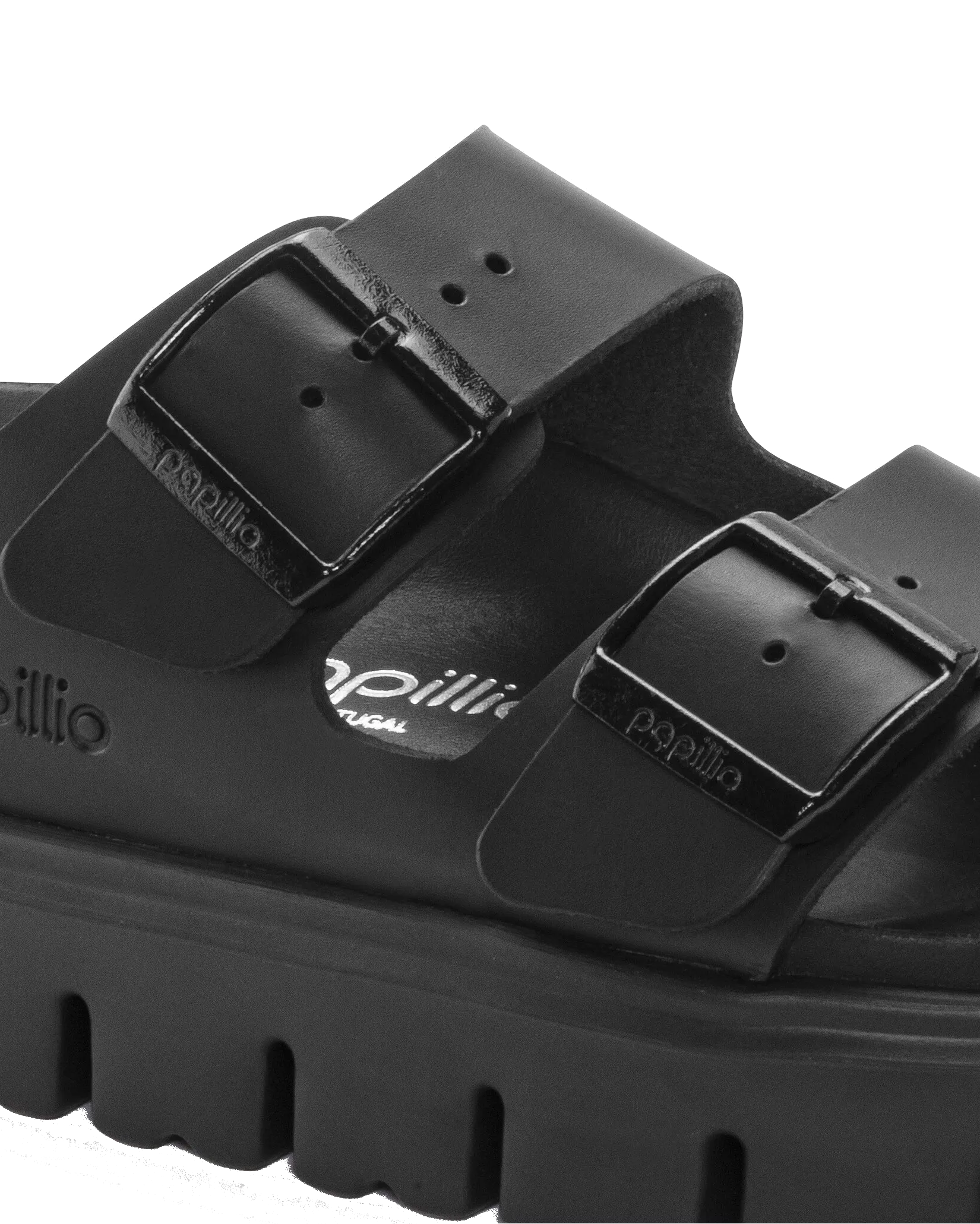 Birkenstock Schuhe Papillio Arizona Chunky Sandalen aus Naturleder in Schwarz