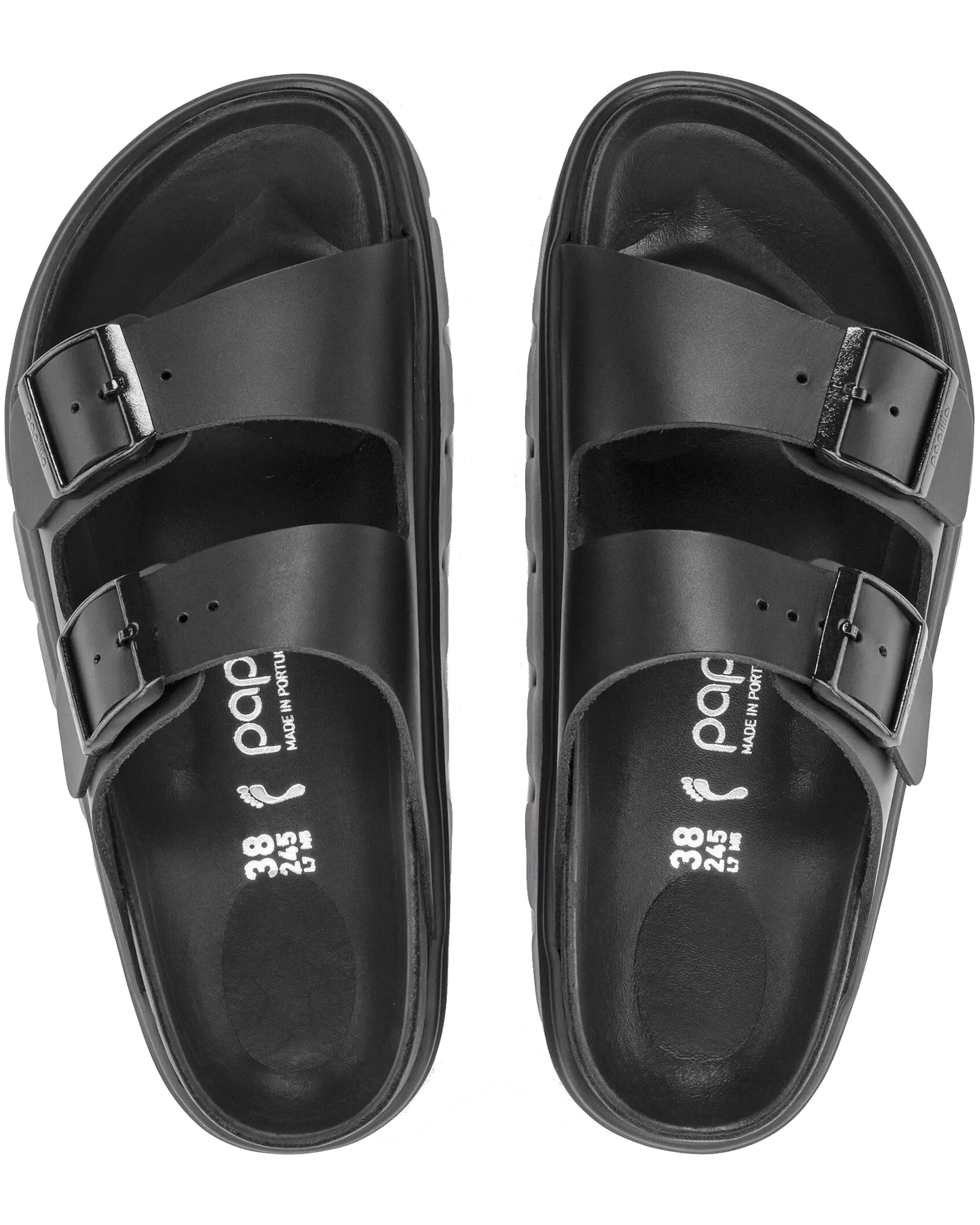 Birkenstock Schuhe Papillio Arizona Chunky Sandalen aus Naturleder in Schwarz