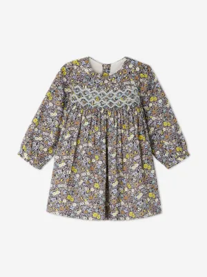 Bonpoint Baby Mädchen Blumen Rüschenkleid Trinite in Grau