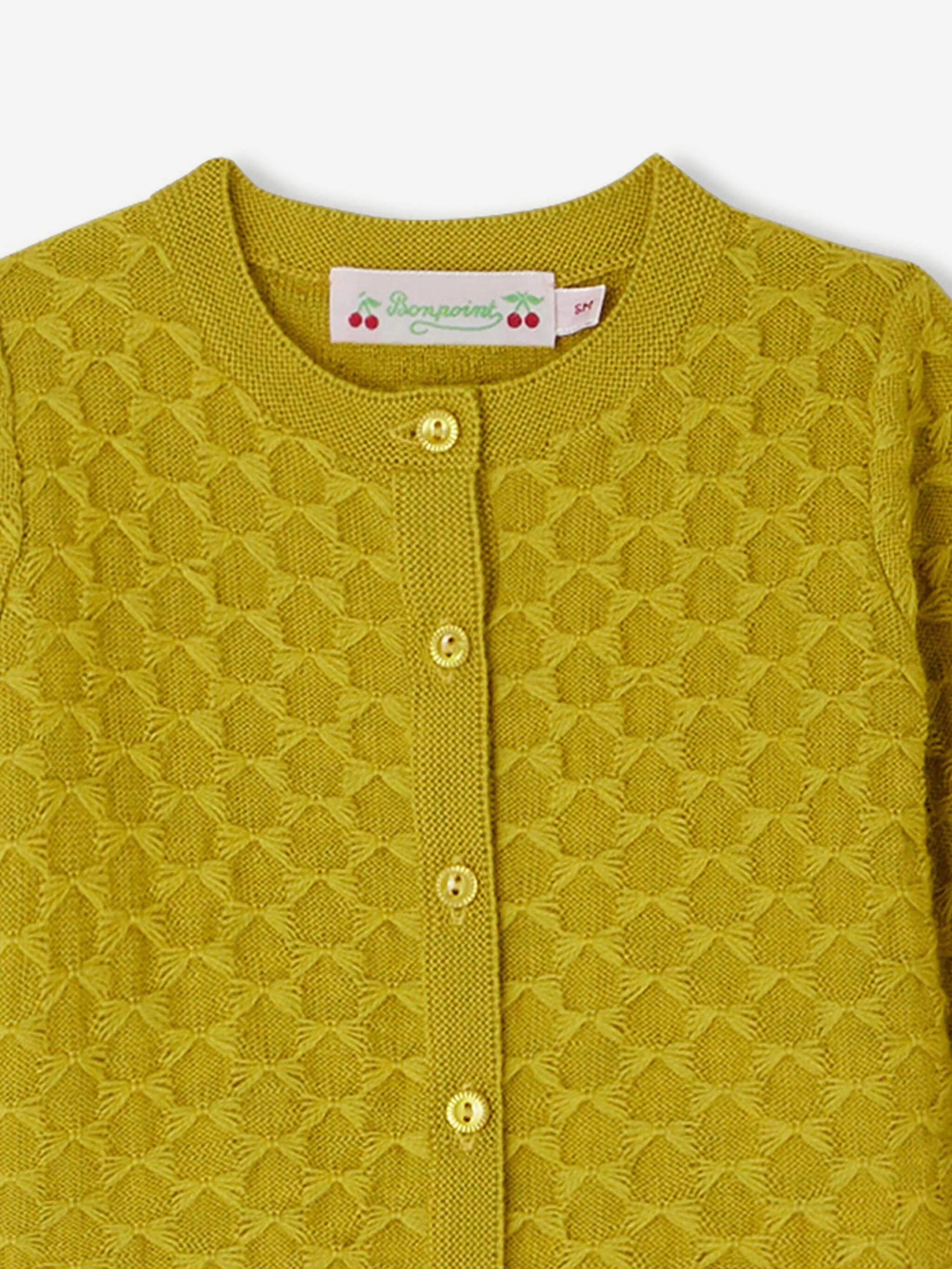 Bonpoint Baby Girls Garancia Cardigan in Gelb