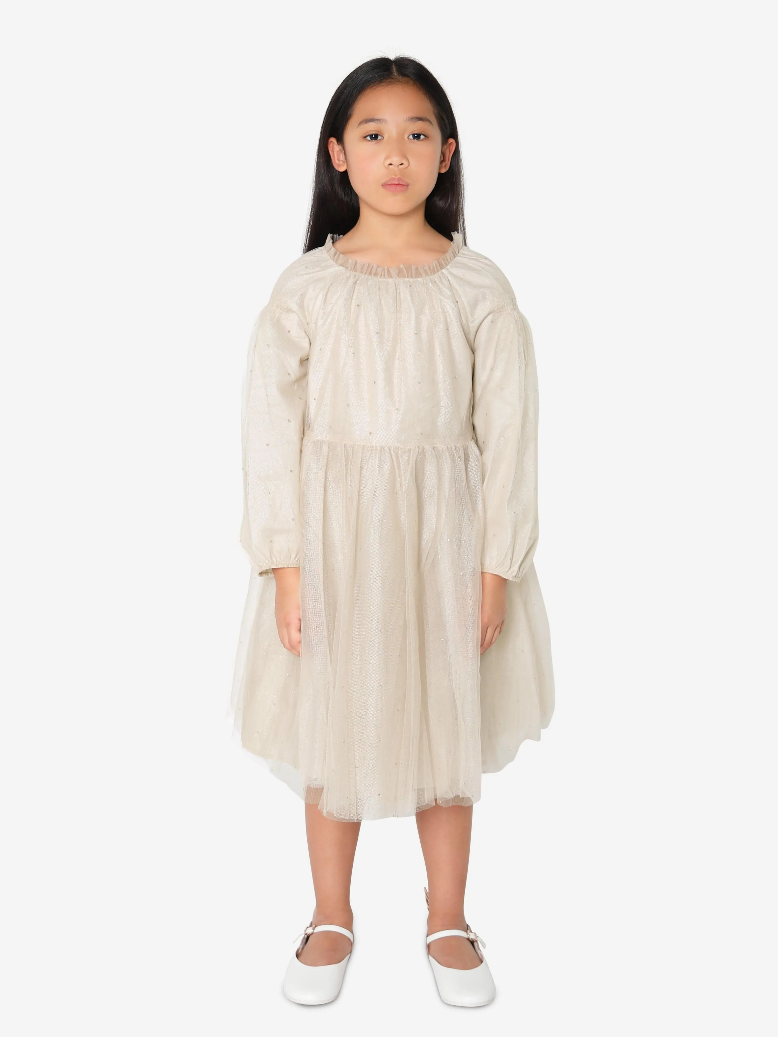 Bonpoint Mädchen Bluebell-Kleid in Beige