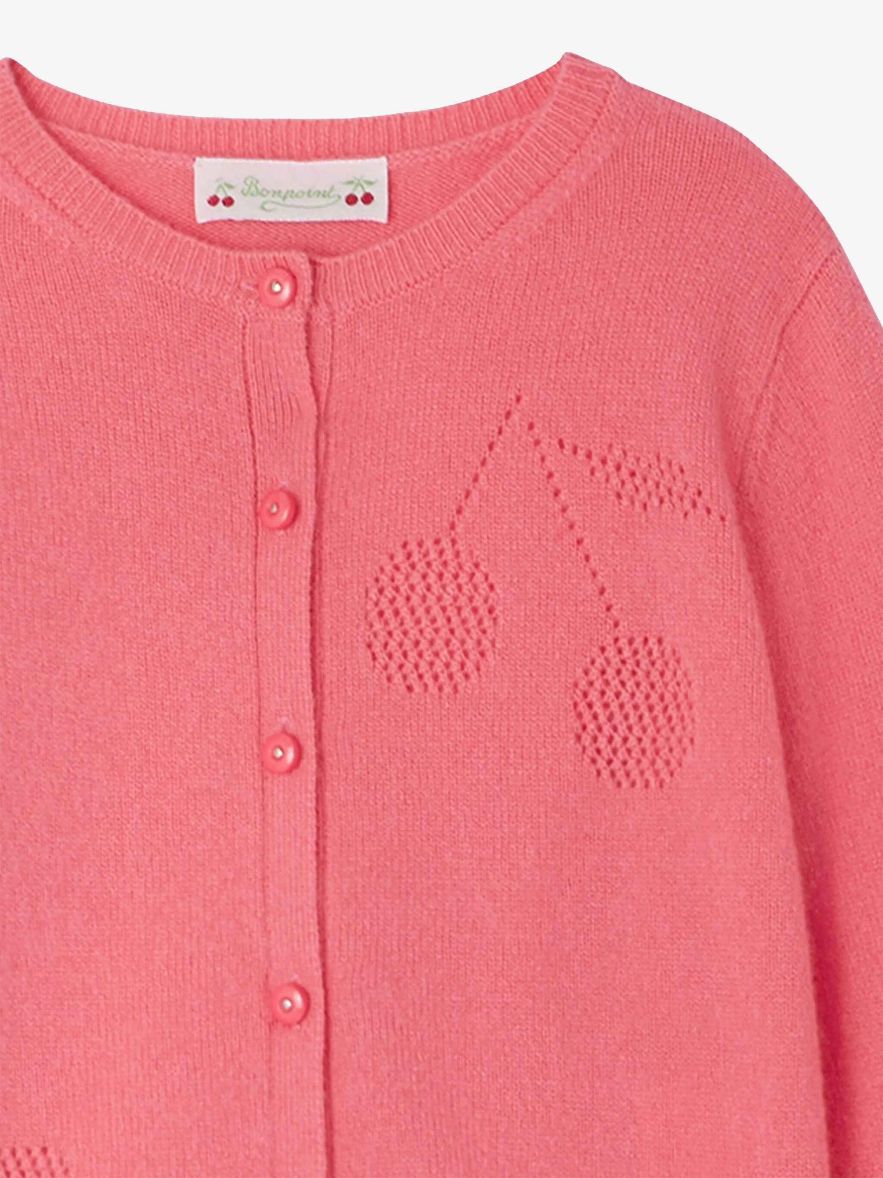Bonpoint Mädchen Ingwer Cardigan in Rosa