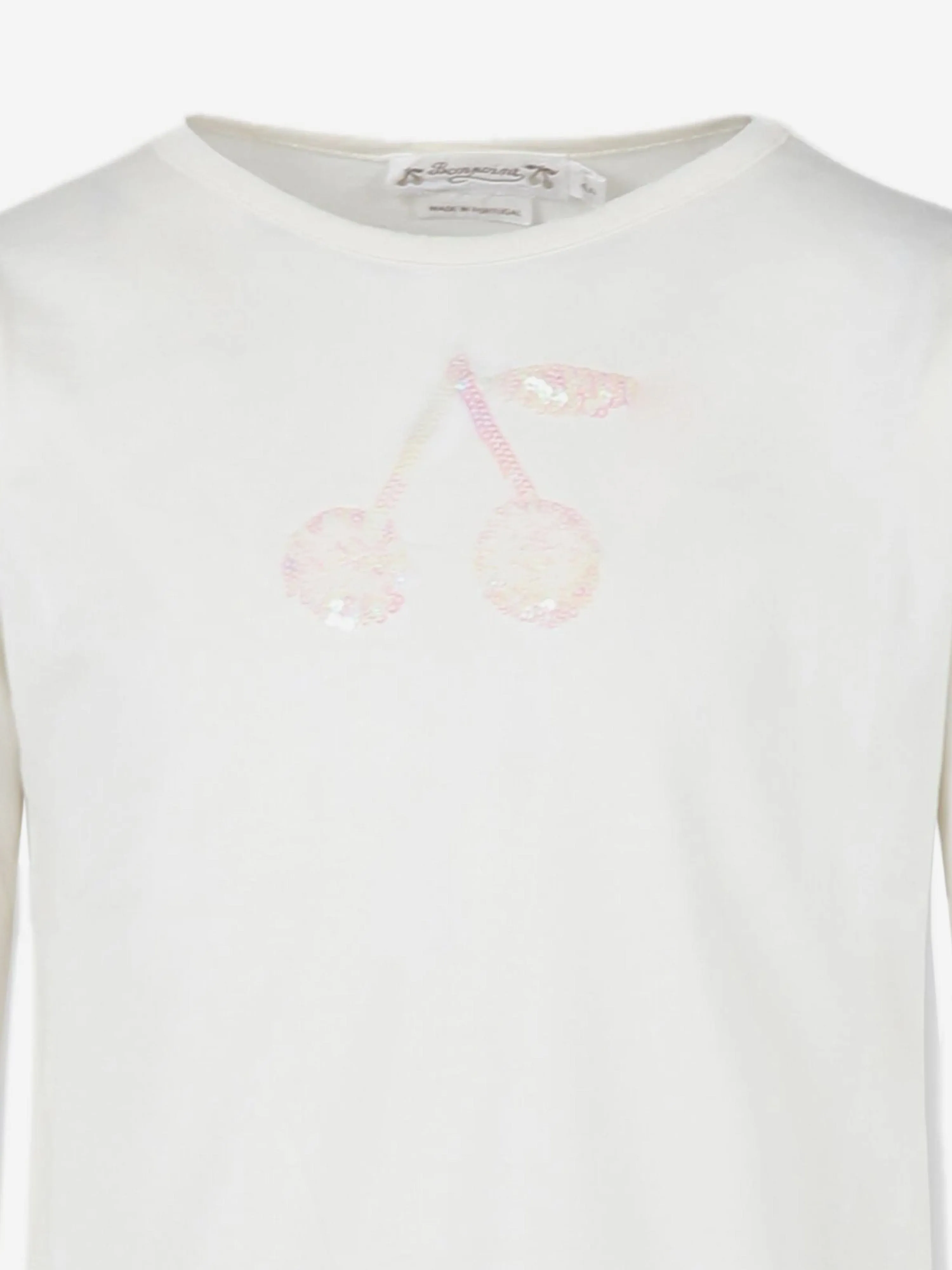 Bonpoint Mädchen Gracieuse Langarm-T-Shirt in Weiß