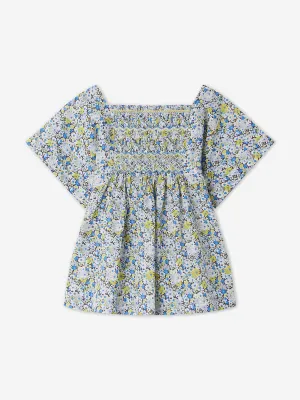 Bonpoint Mädchen Rüschenbluse in Blau