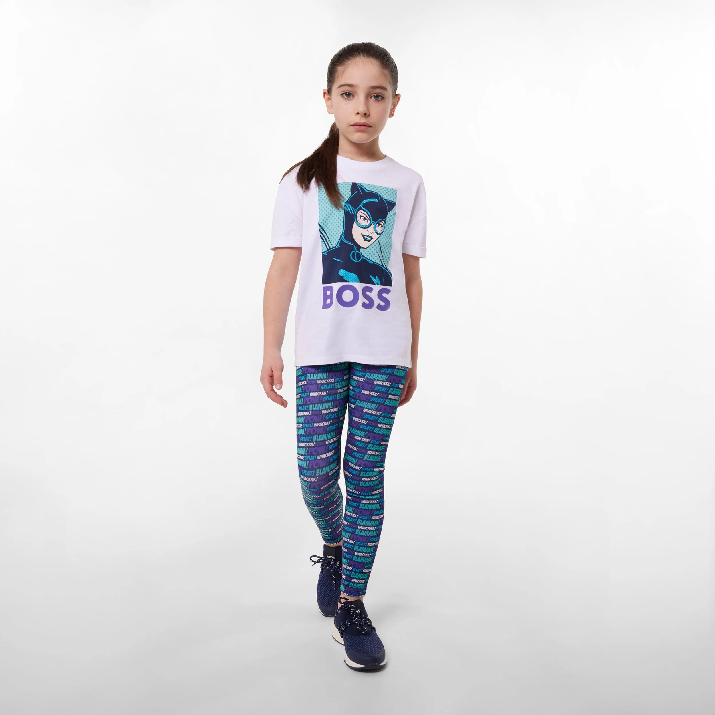 BOSS Girls Comic Pop Art Leggings in Marineblau
