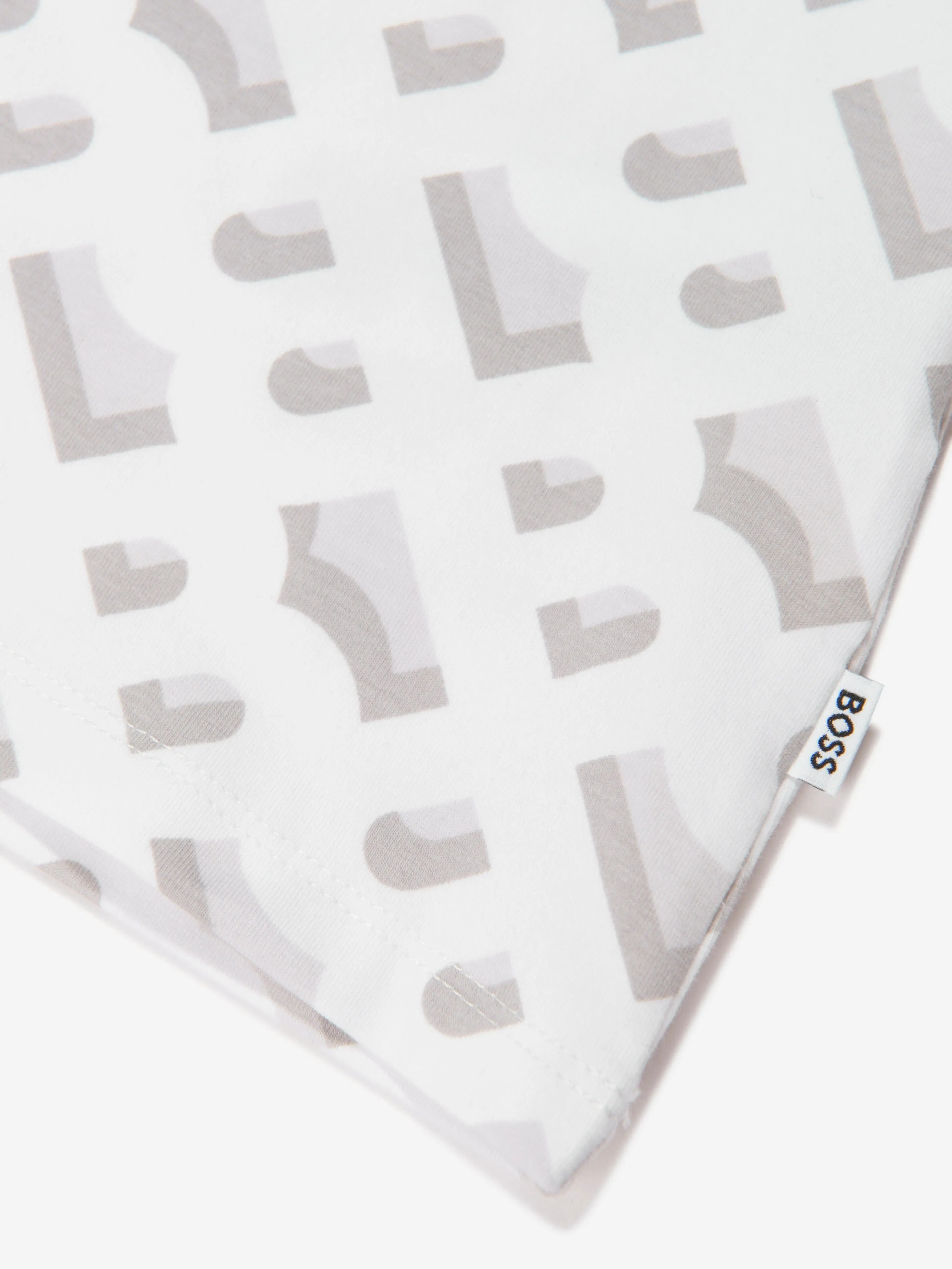 BOSS Girls Monogram Print T-Shirt in Weiß