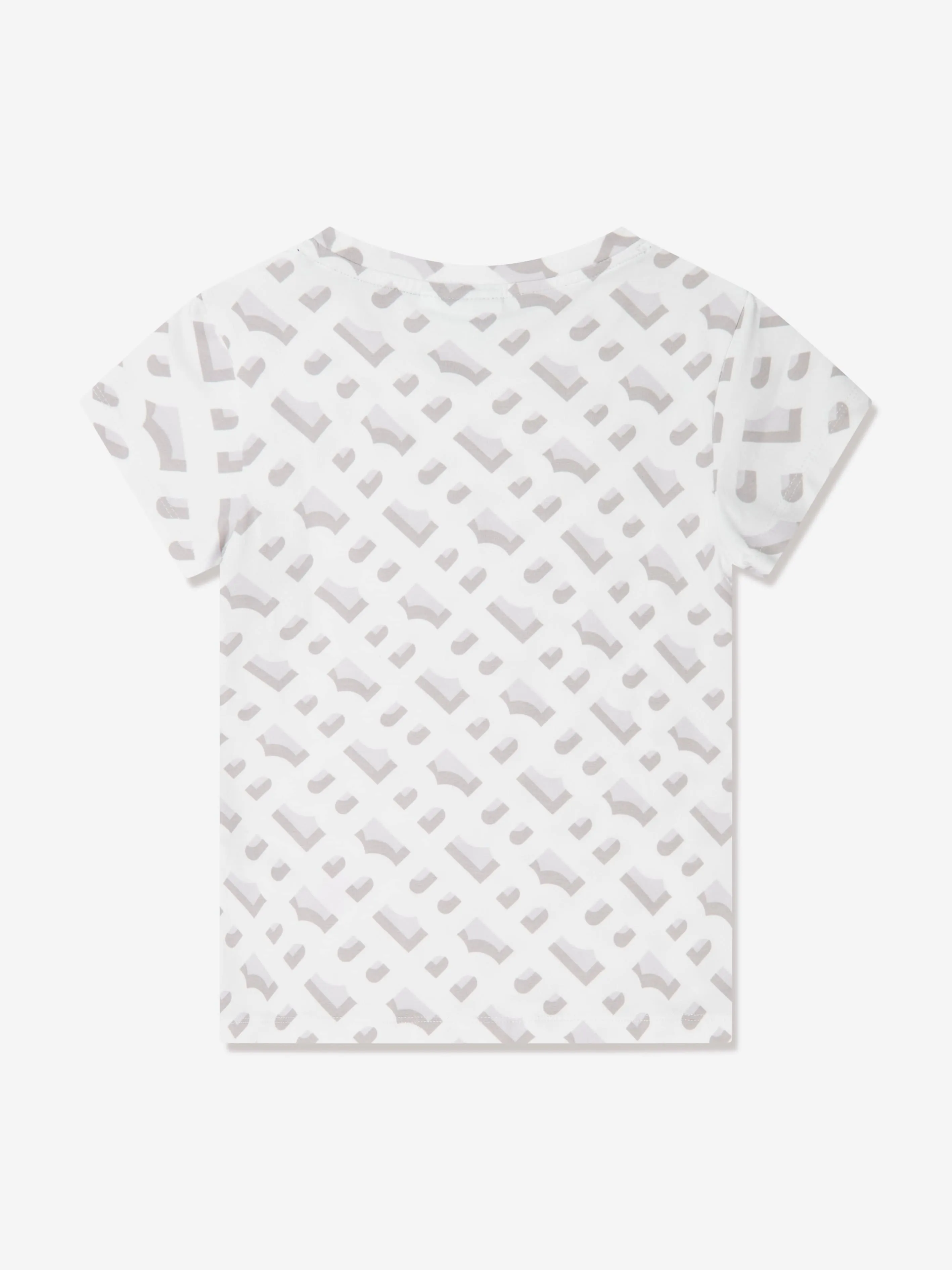 BOSS Girls Monogram Print T-Shirt in Weiß