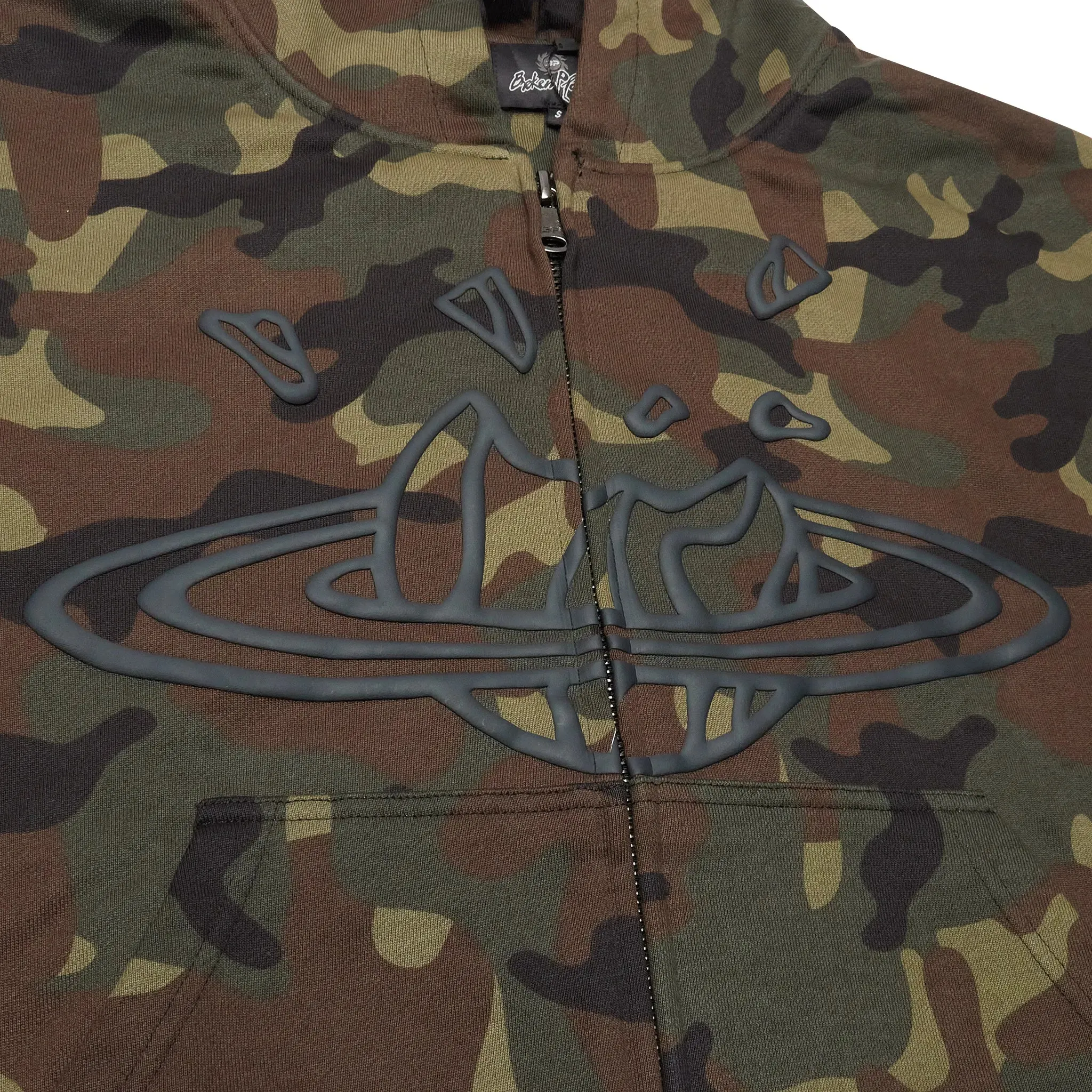 Broken Planet Zip-Up Camo Grün Kapuzenpullover Broken Planet Kleidung