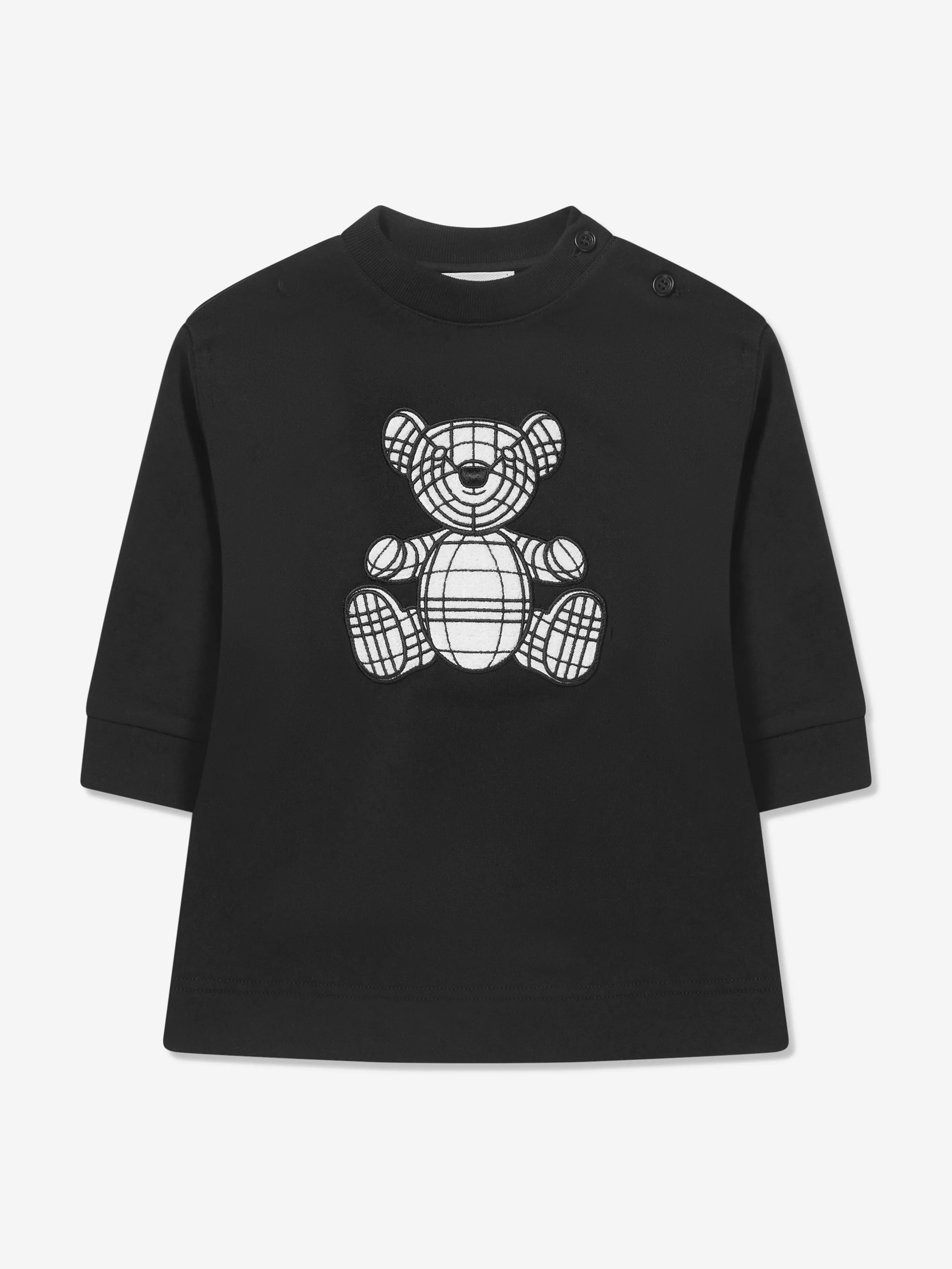 Burberry Baby Mädchen Langarm Mini Talbot Kleid In Schwarz