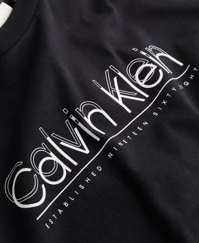 Calvin Klein Doppellogo Schwarzes T-Shirt Schwarz