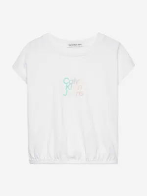 Calvin Klein Mädchen Gradient Flock Boxy T-Shirt in Weiß