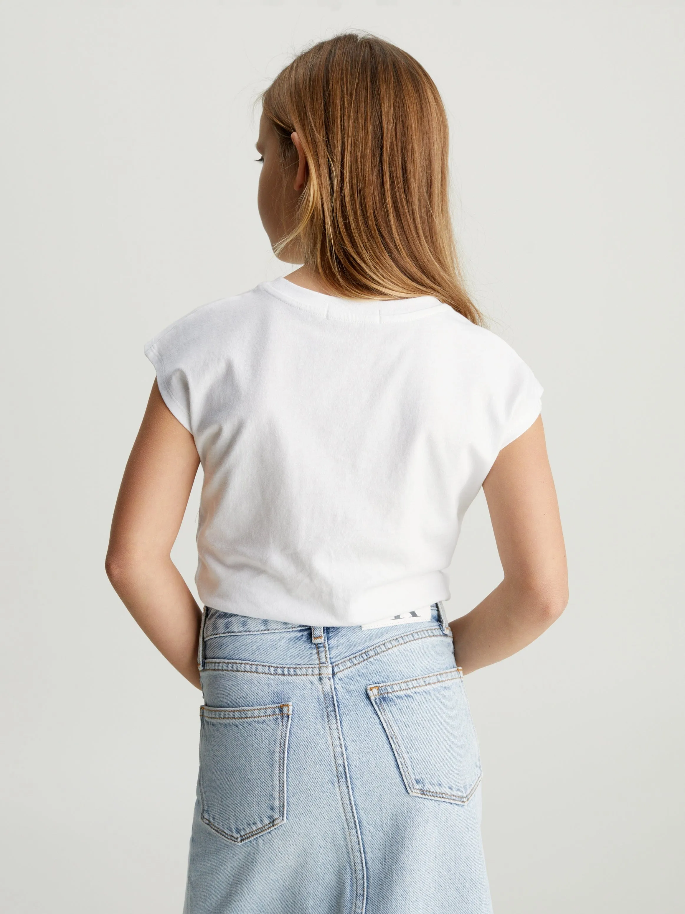 Calvin Klein Mädchen Gradient Flock Boxy T-Shirt in Weiß