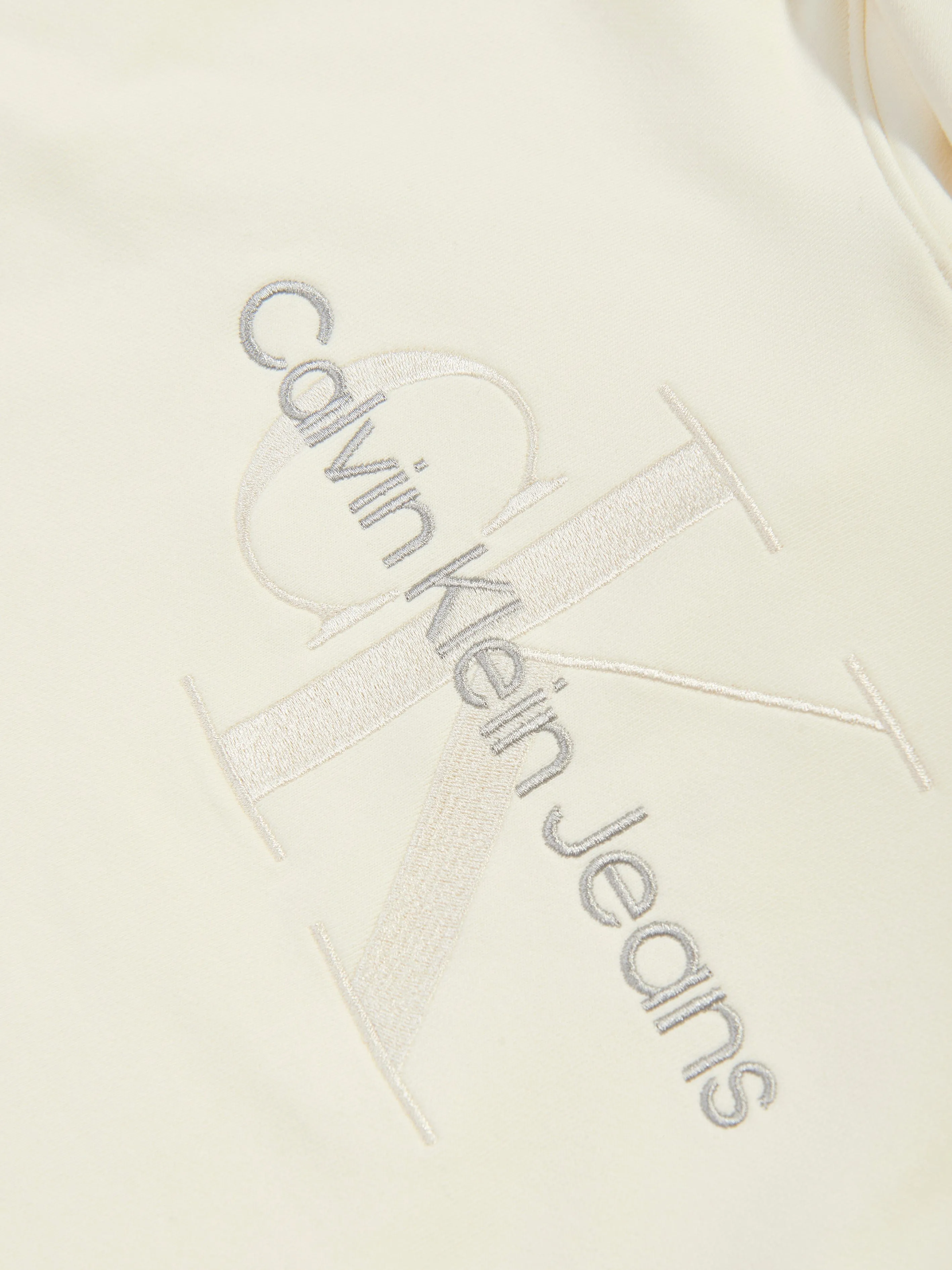 Calvin Klein Mädchen Monogramm bestickte Kapuzenjacke in Beige