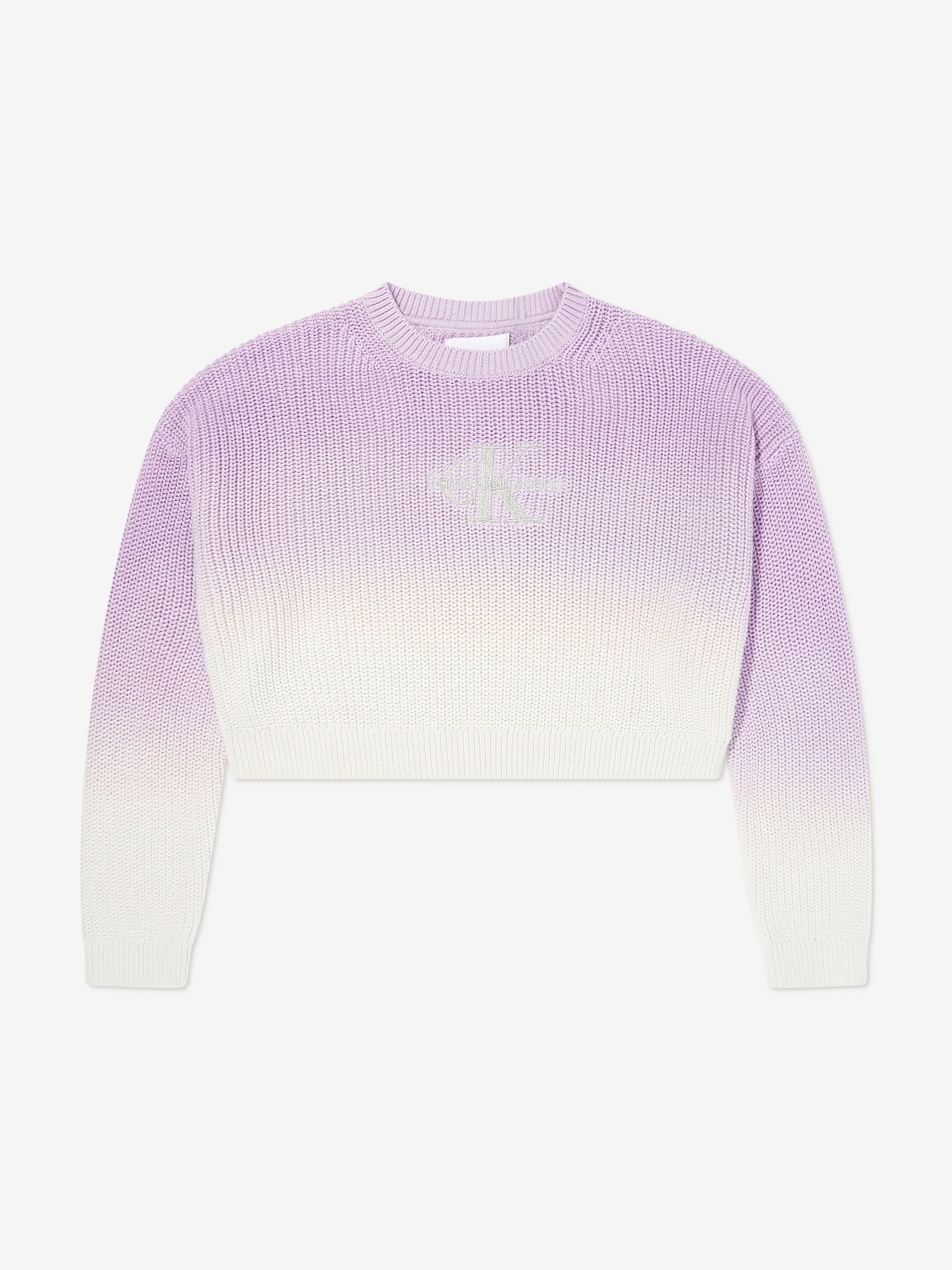 Calvin Klein Mädchen Monogramm Farbverlauf Pullover in Lila