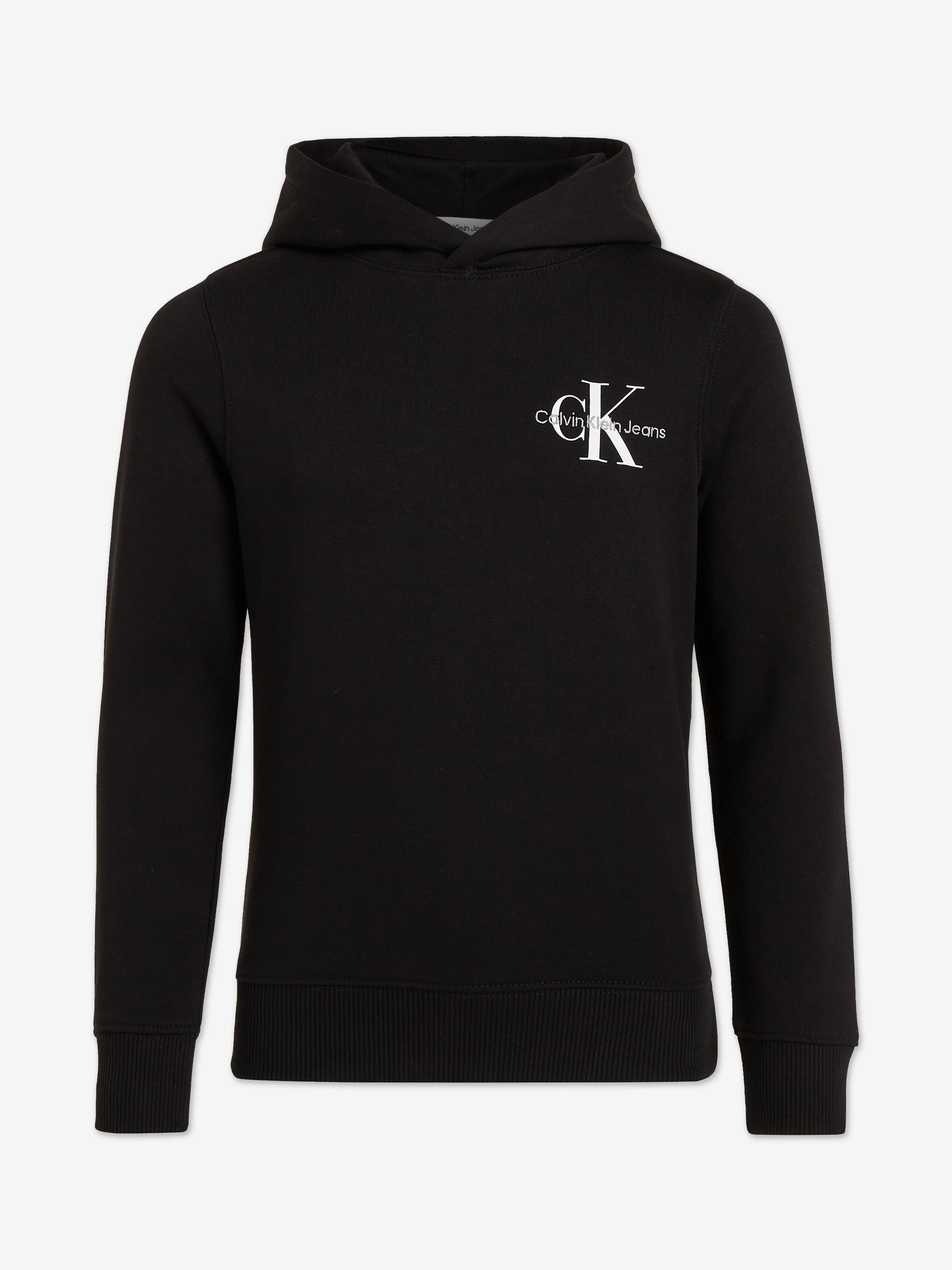 Calvin Klein Kids kleine Monogramm Kapuzenpullover in Schwarz