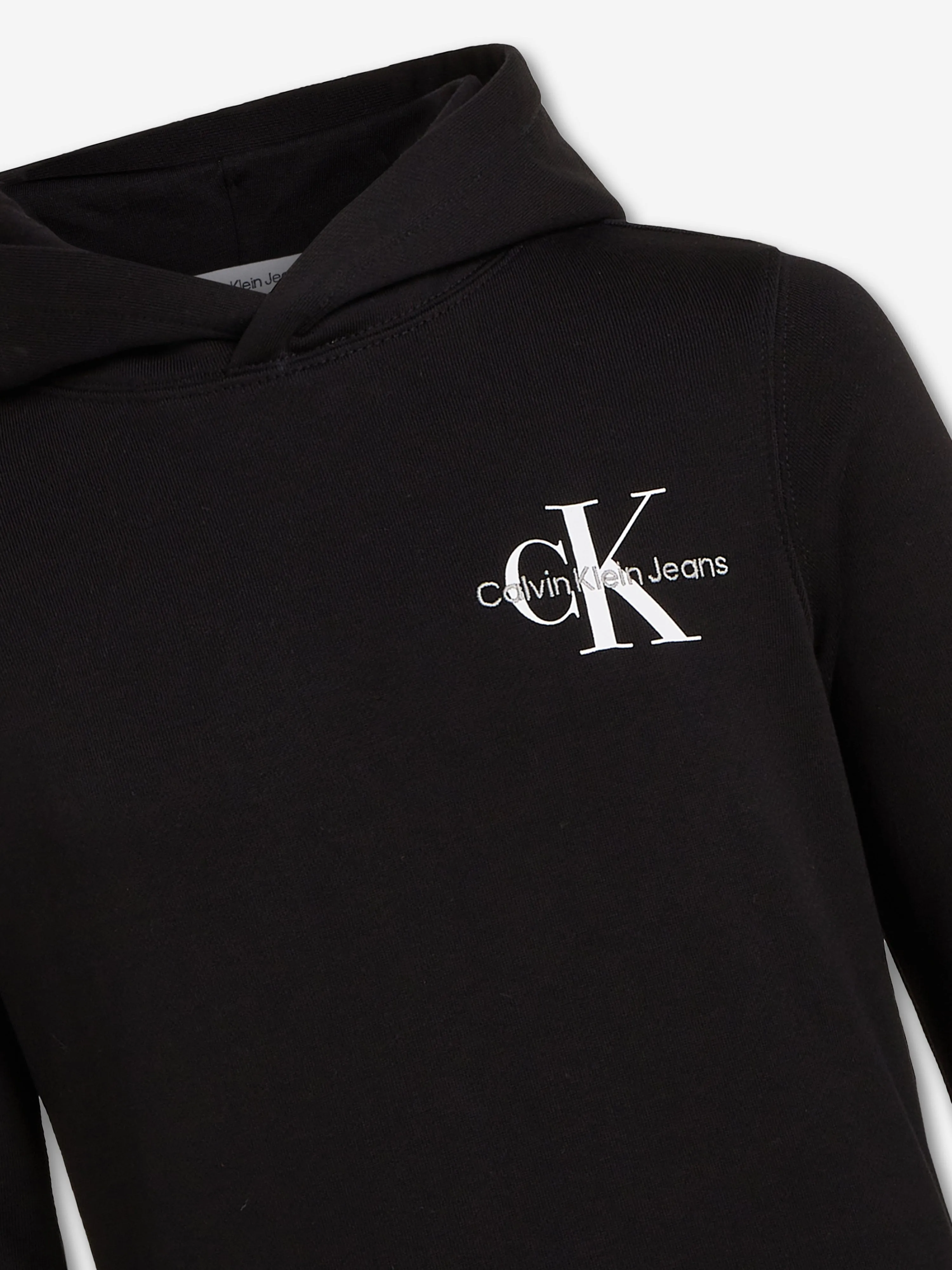 Calvin Klein Kids kleine Monogramm Kapuzenpullover in Schwarz