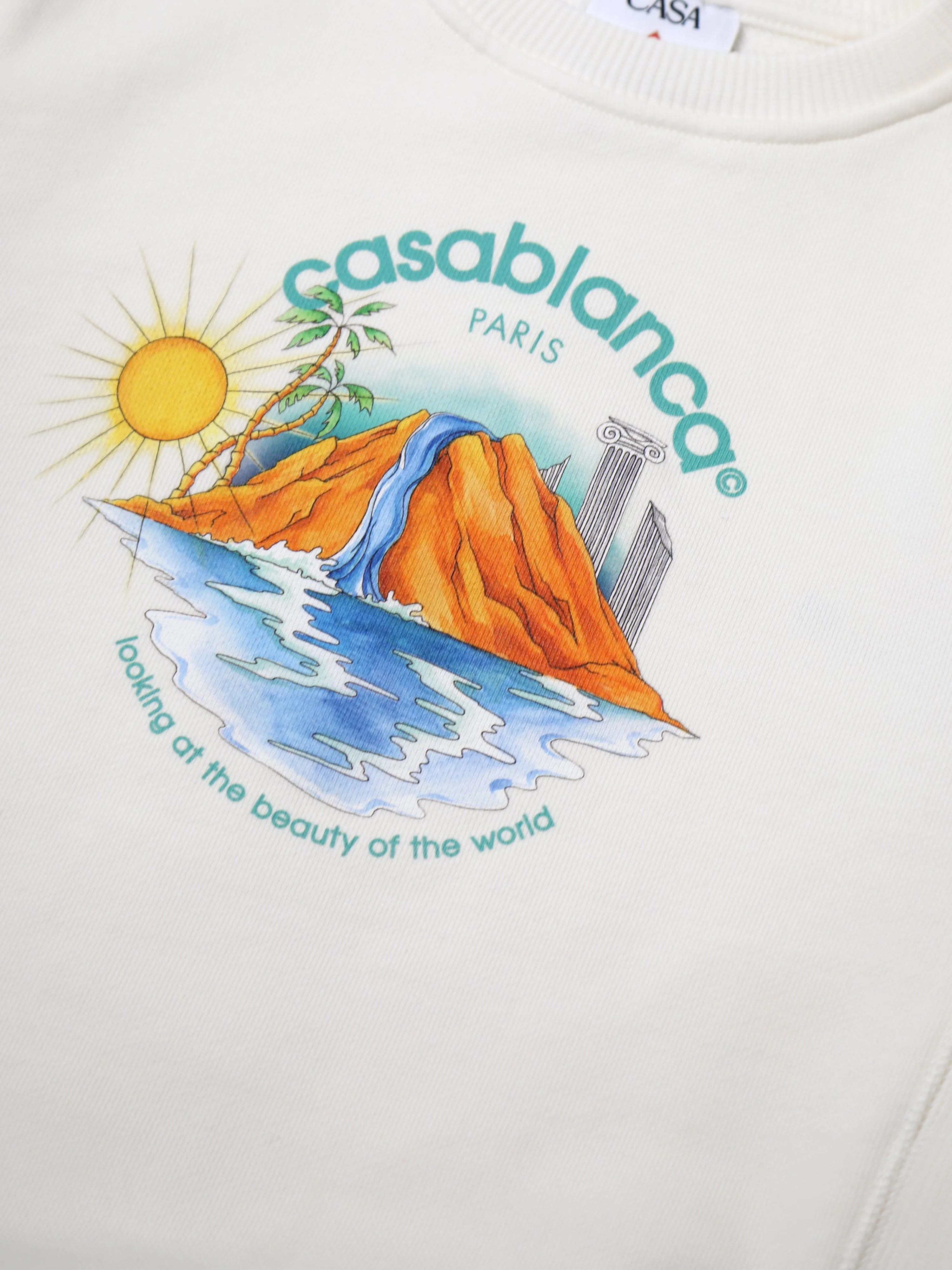 Casablanca Kids Oasis Print Sweatshirt in Weiß