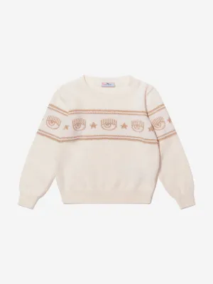 Chiara Ferragni Girls Logo-Strickpullover