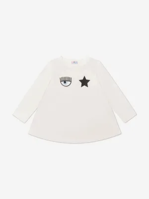 Chiara Ferragni Mädchen Langarm Eyestar Maxi T-Shirt
