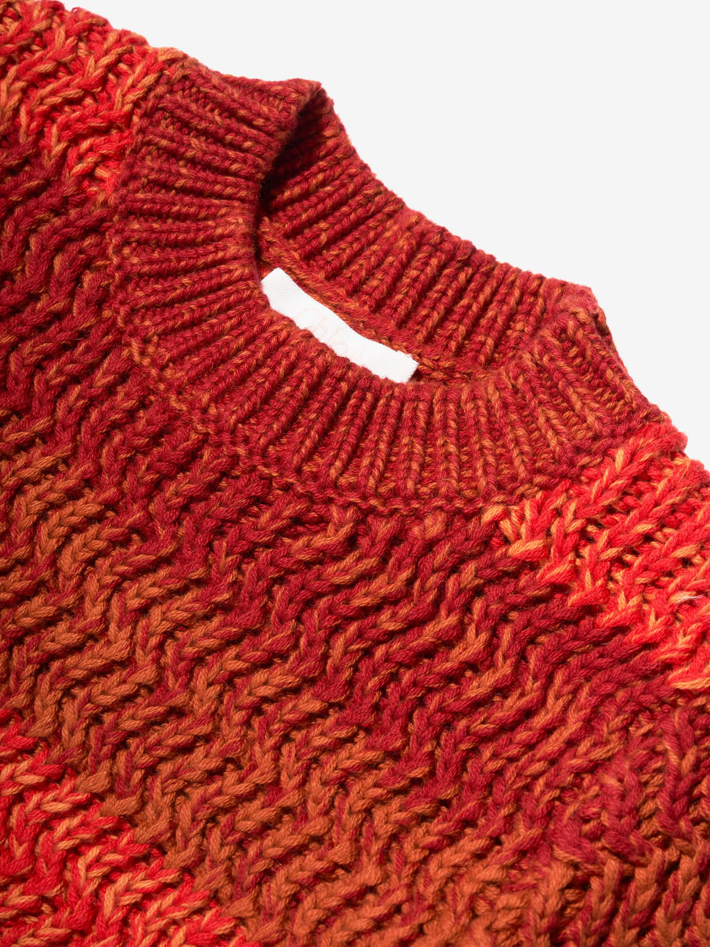 Chloé Mädchen Gestrickter Farbverlauf-Pullover in Karmesinrot