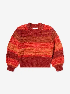 Chloé Mädchen Gestrickter Farbverlauf-Pullover in Karmesinrot