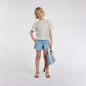 Chloé Girls Lamé Häkel-Sweatshirt in Silber
