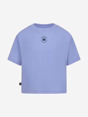 Converse Girls Chuck Patch Boxy T-Shirt in Blau
