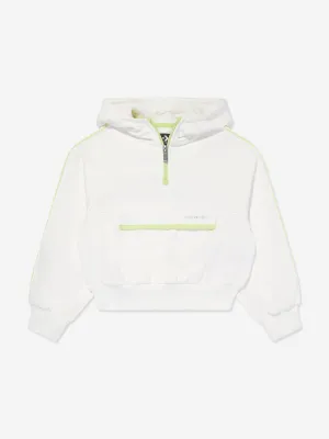 Converse Mädchen Half Zip Boxy Utility Hoodie in Elfenbein