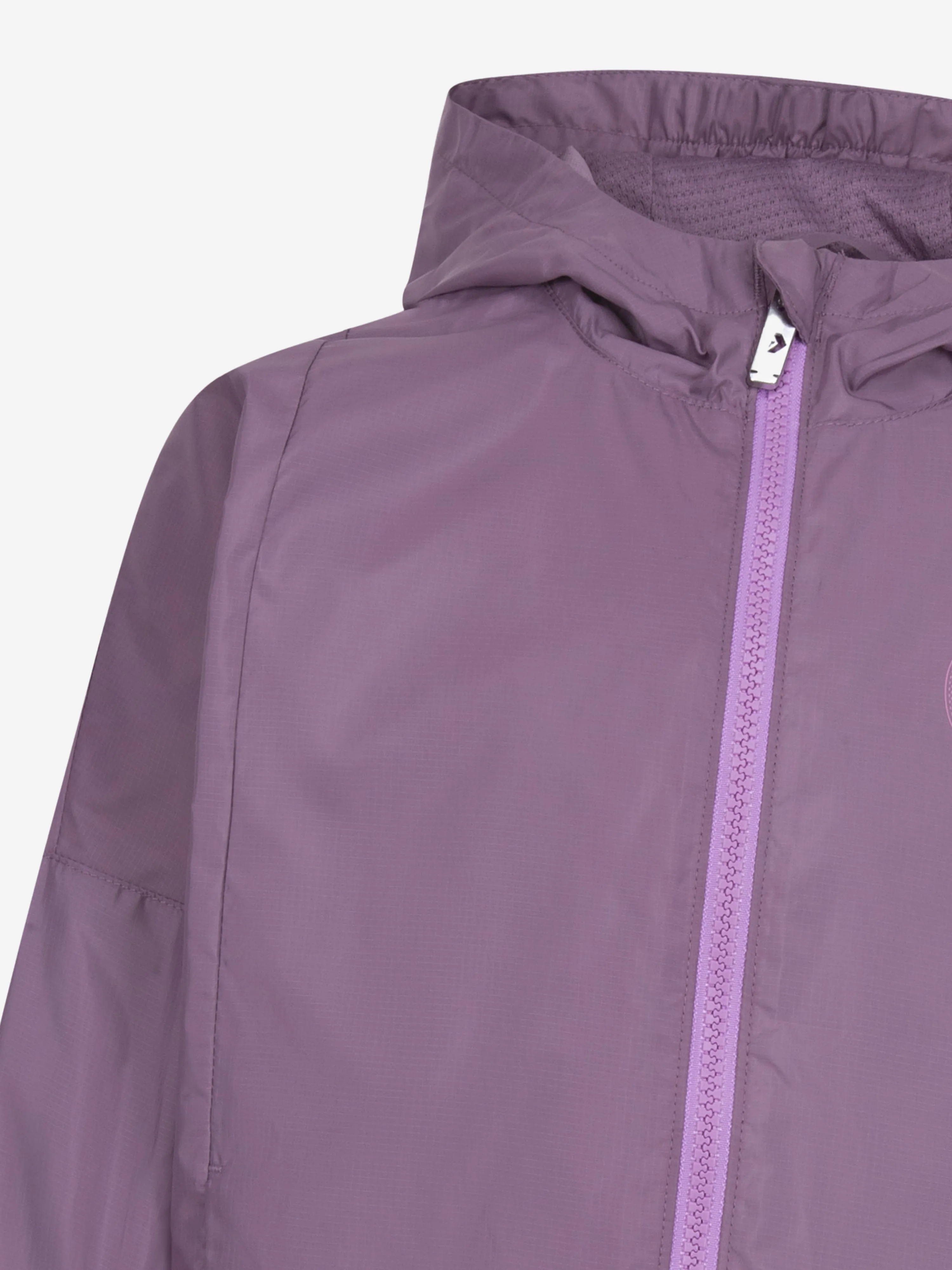 Converse Mädchen Kapuzen-Windjacke mit Reißverschluss in Lila