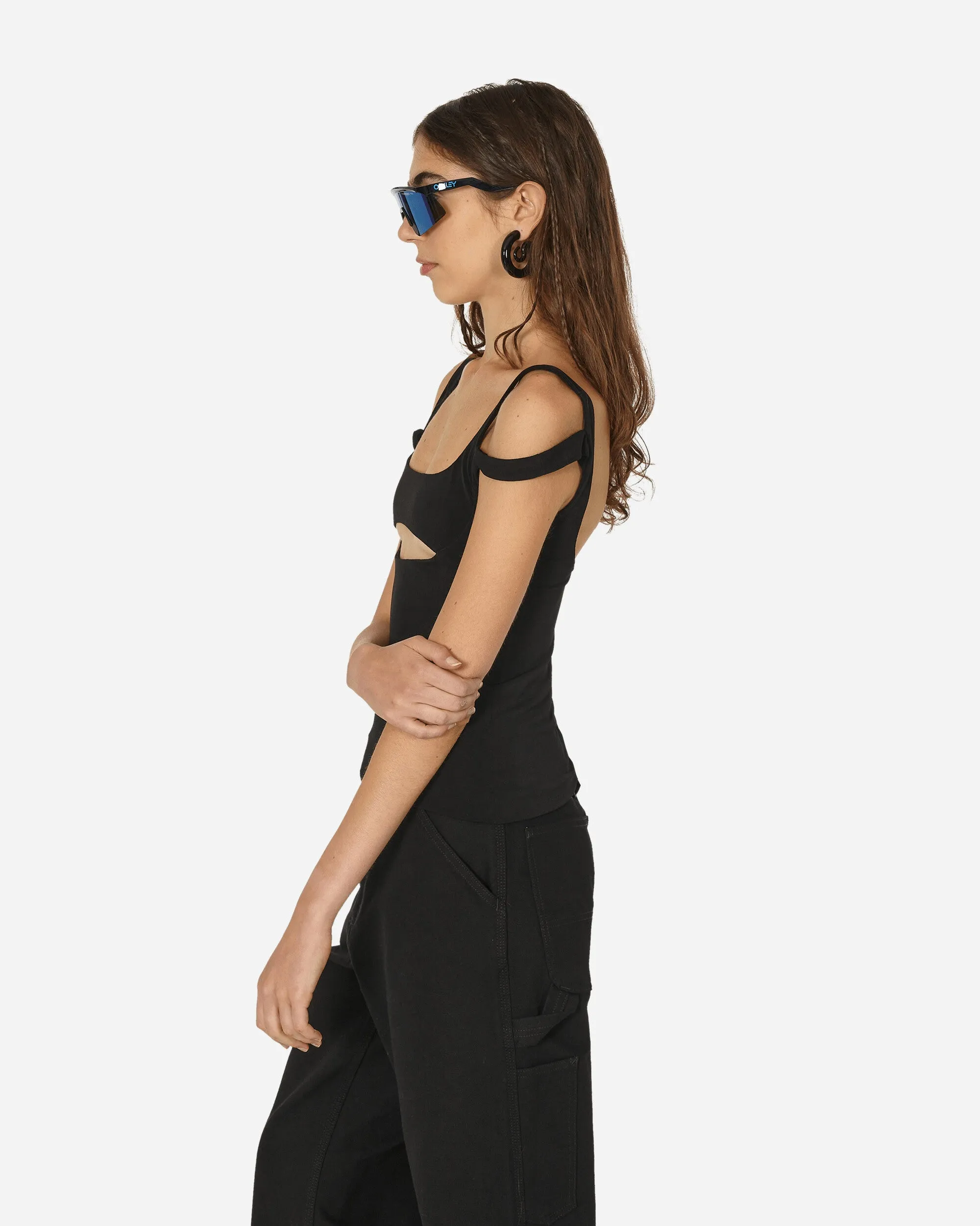 Ausgeschnittenes Tanktop Schwarz