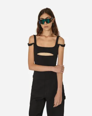 Ausgeschnittenes Tanktop Schwarz
