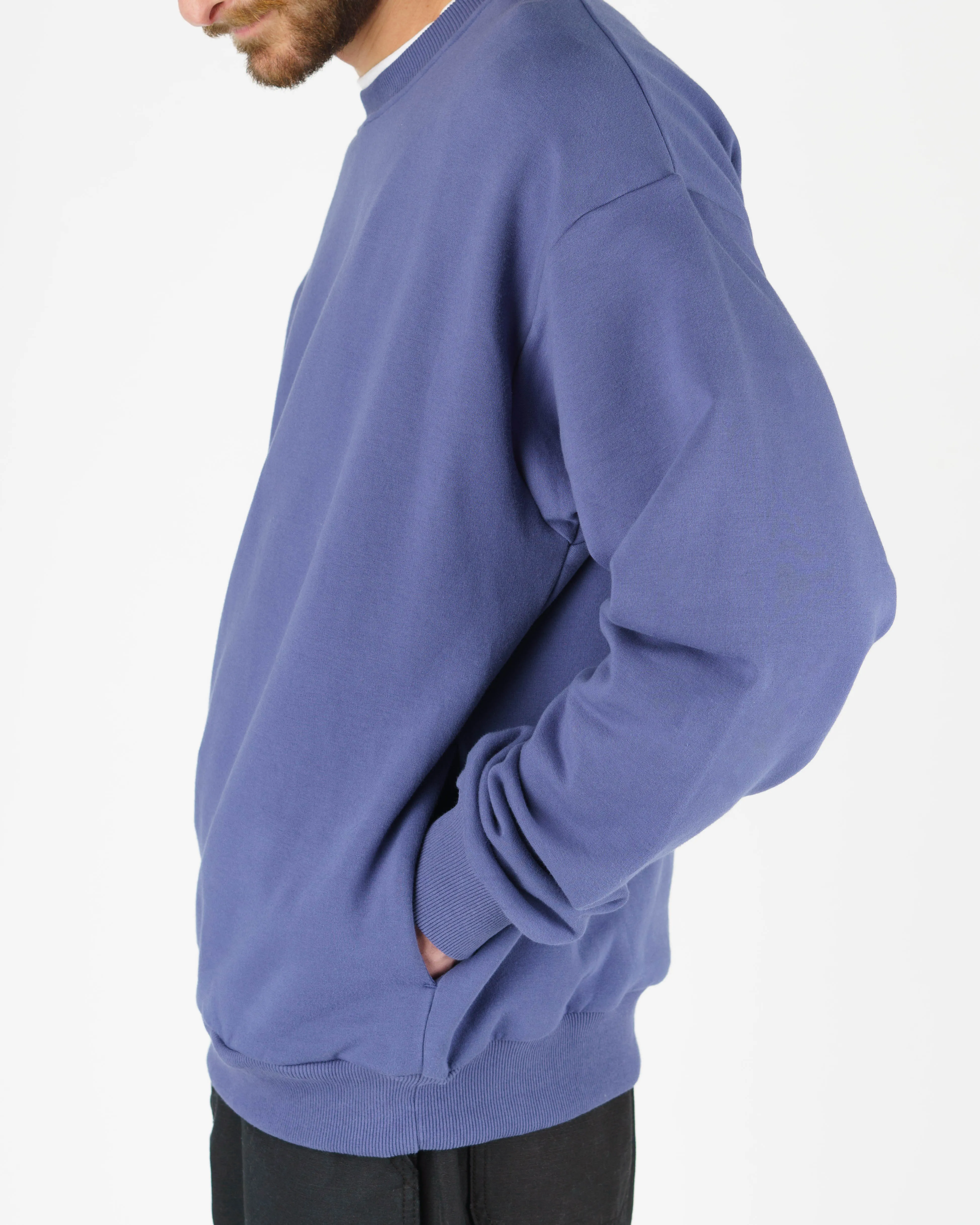 Dandy Langarm-Pullover mit Rundhalsausschnitt - Blau