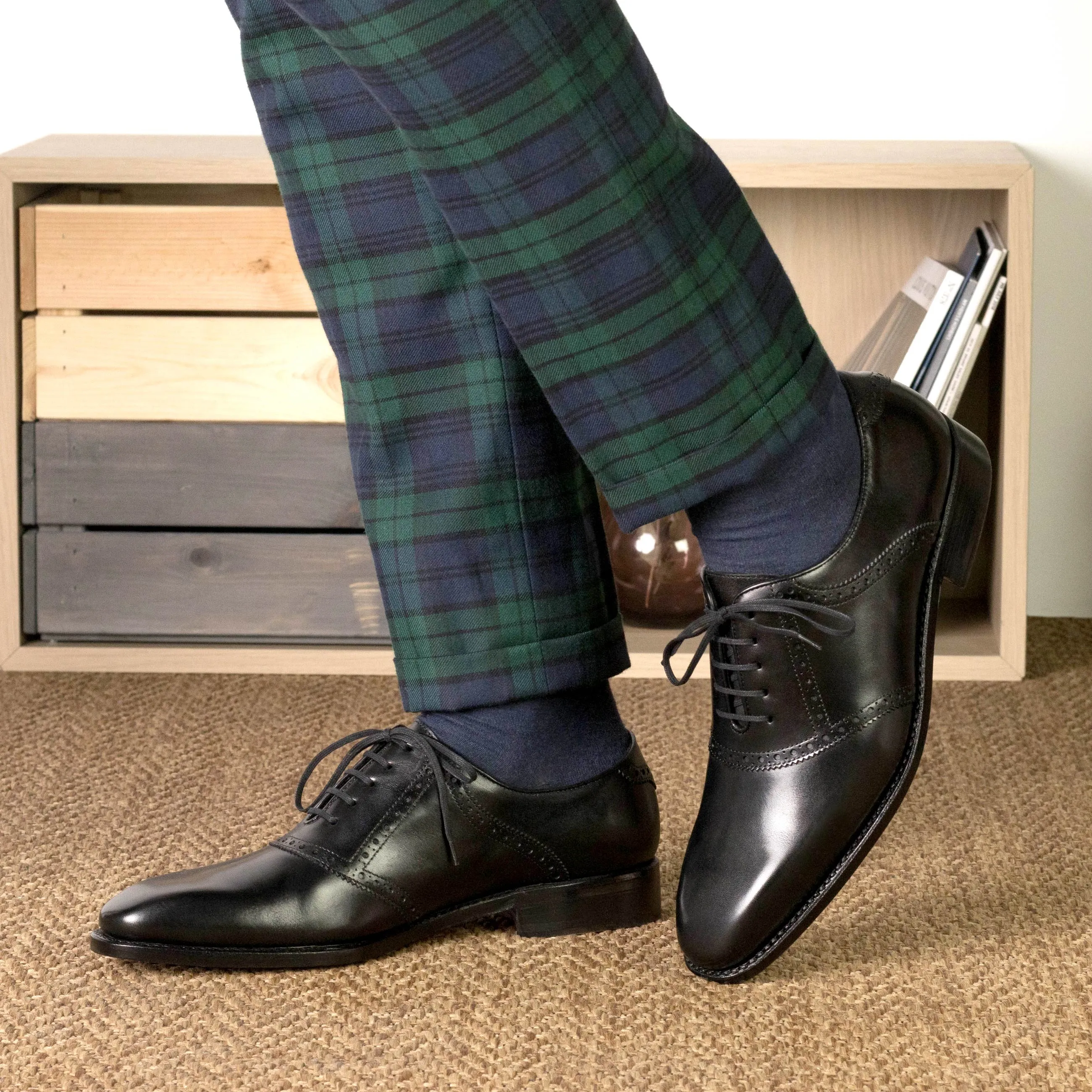 Dapperfam Schuhe DapperFam Fabrizio in Schwarz Sattel aus italienischem Leder für Herren