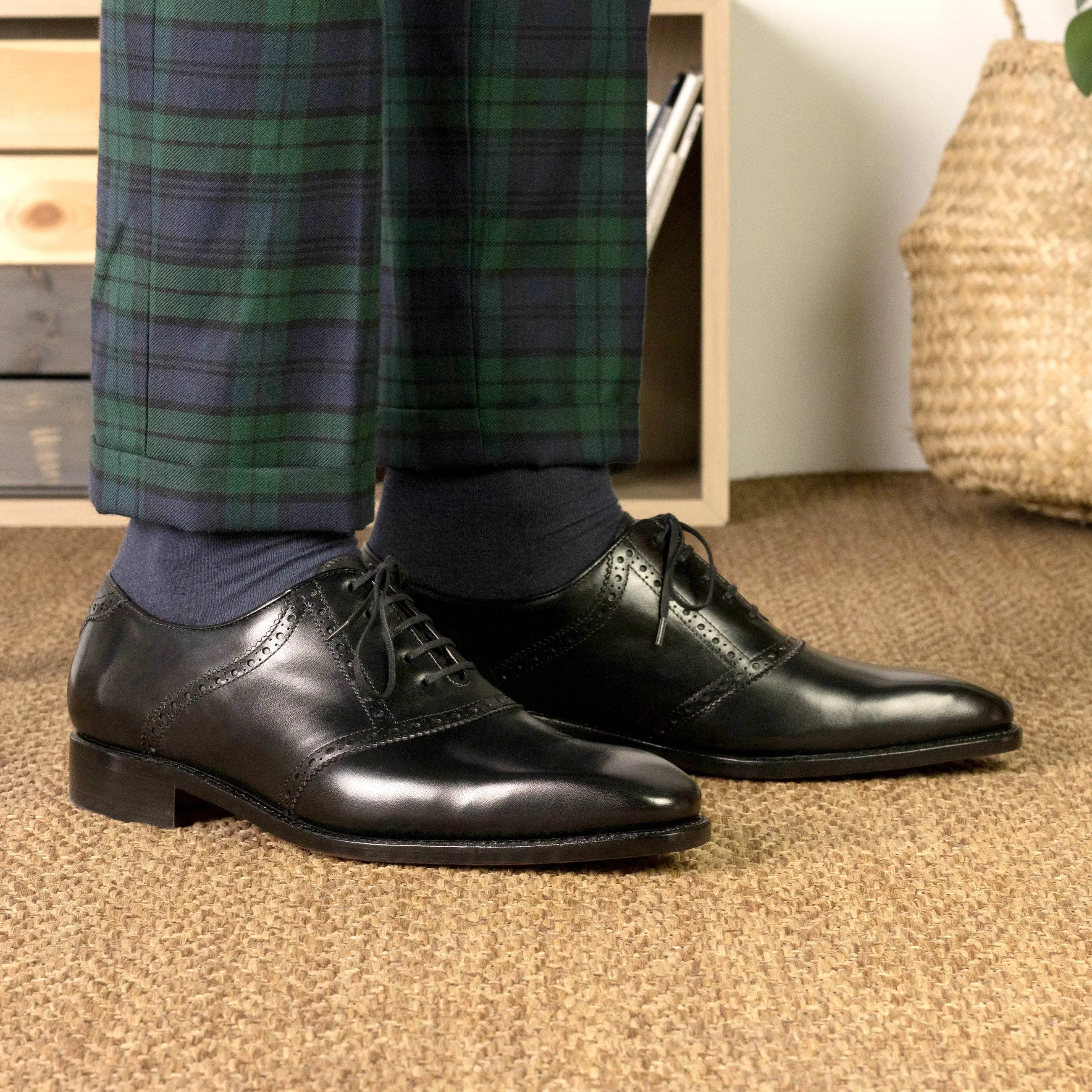 Dapperfam Schuhe DapperFam Fabrizio in Schwarz Sattel aus italienischem Leder für Herren