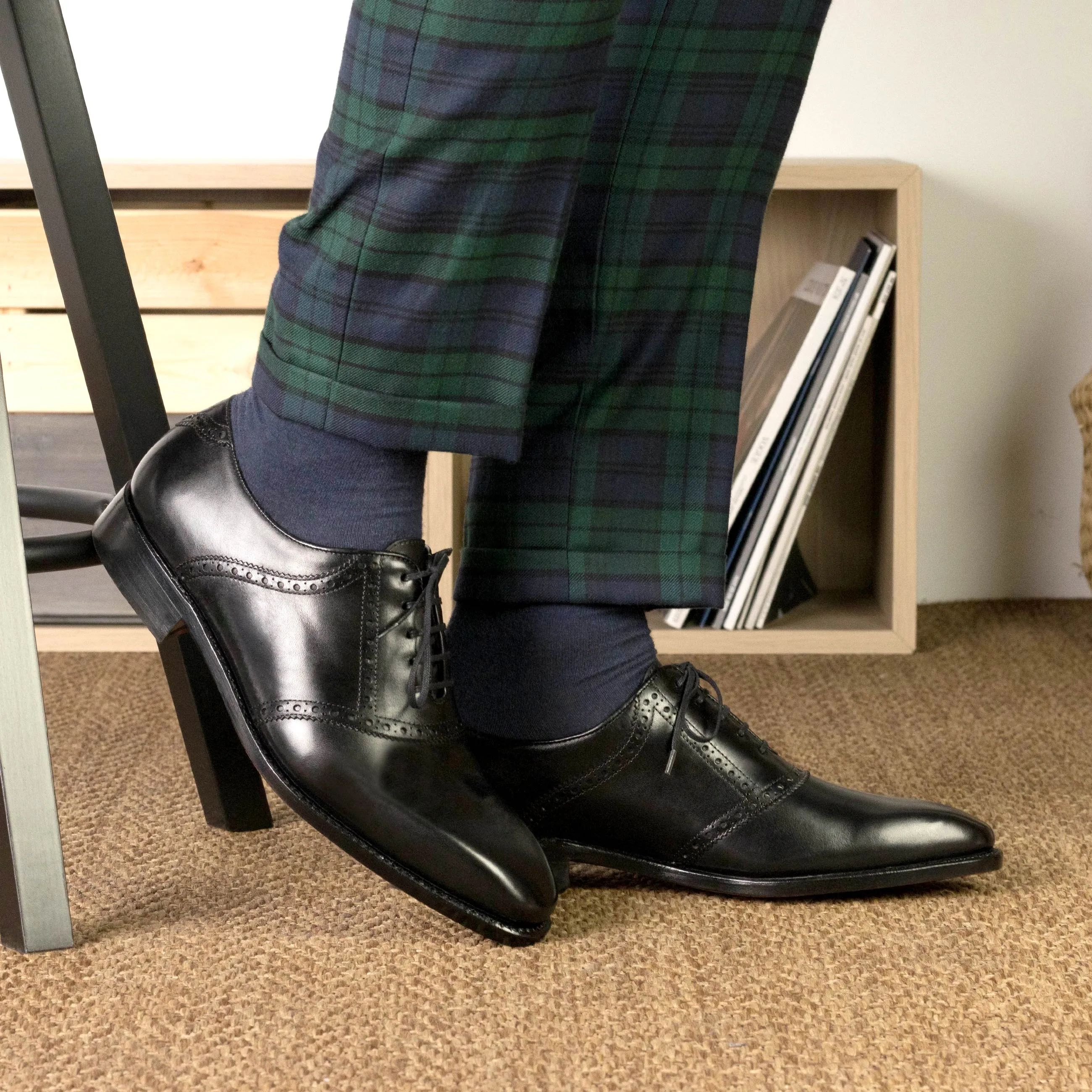 Dapperfam Schuhe DapperFam Fabrizio in Schwarz Sattel aus italienischem Leder für Herren