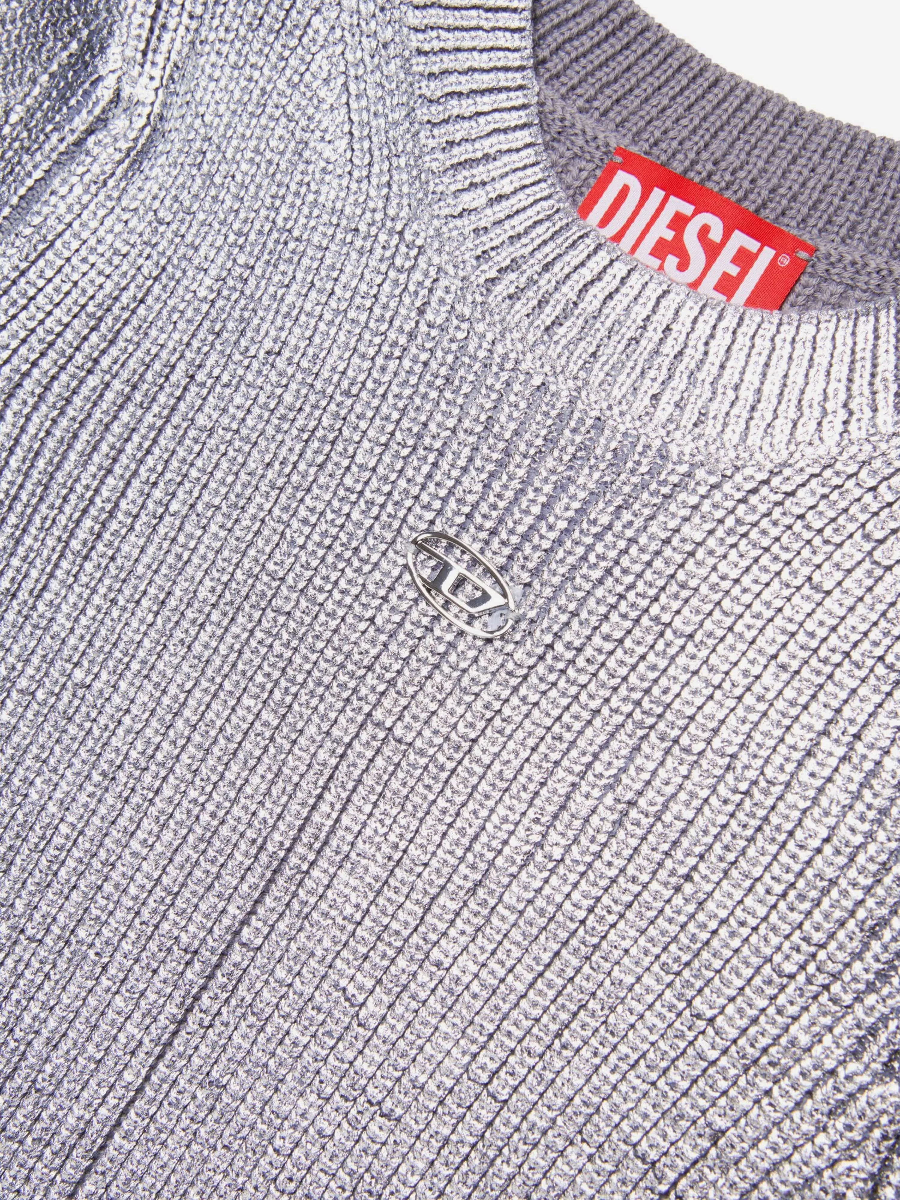 Diesel Girls Strickkleid in Silber