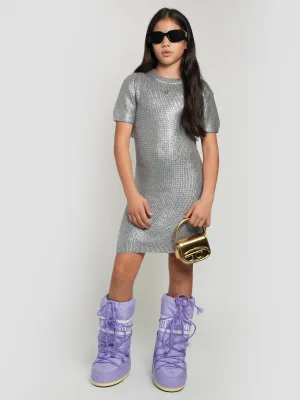 Diesel Girls Strickkleid in Silber