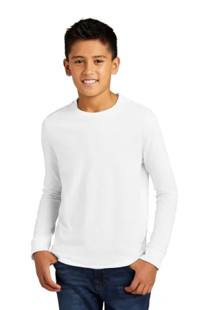 District Youth Perfect Tri Langarm Rundhals T-Shirt - Weiß