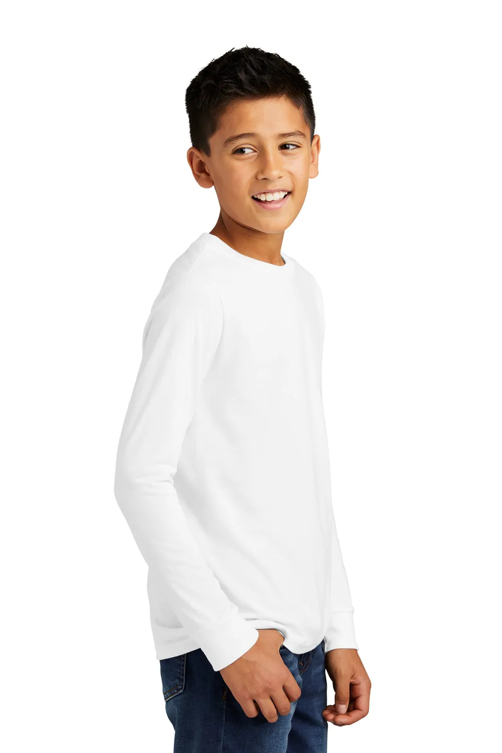 District Youth Perfect Tri Langarm Rundhals T-Shirt - Weiß